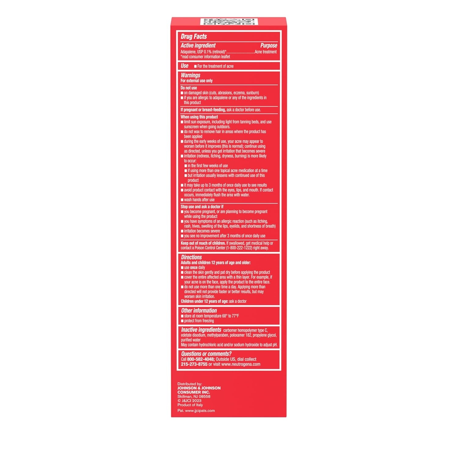 image:imageNeutrogena 01 Adapalene Gel Acne Treatment Topical for Acne Adapalene Medication for Blemishes Once Daily Topical Retinoid to Prevent Breakouts Oil amp FragranceFree 16 oz