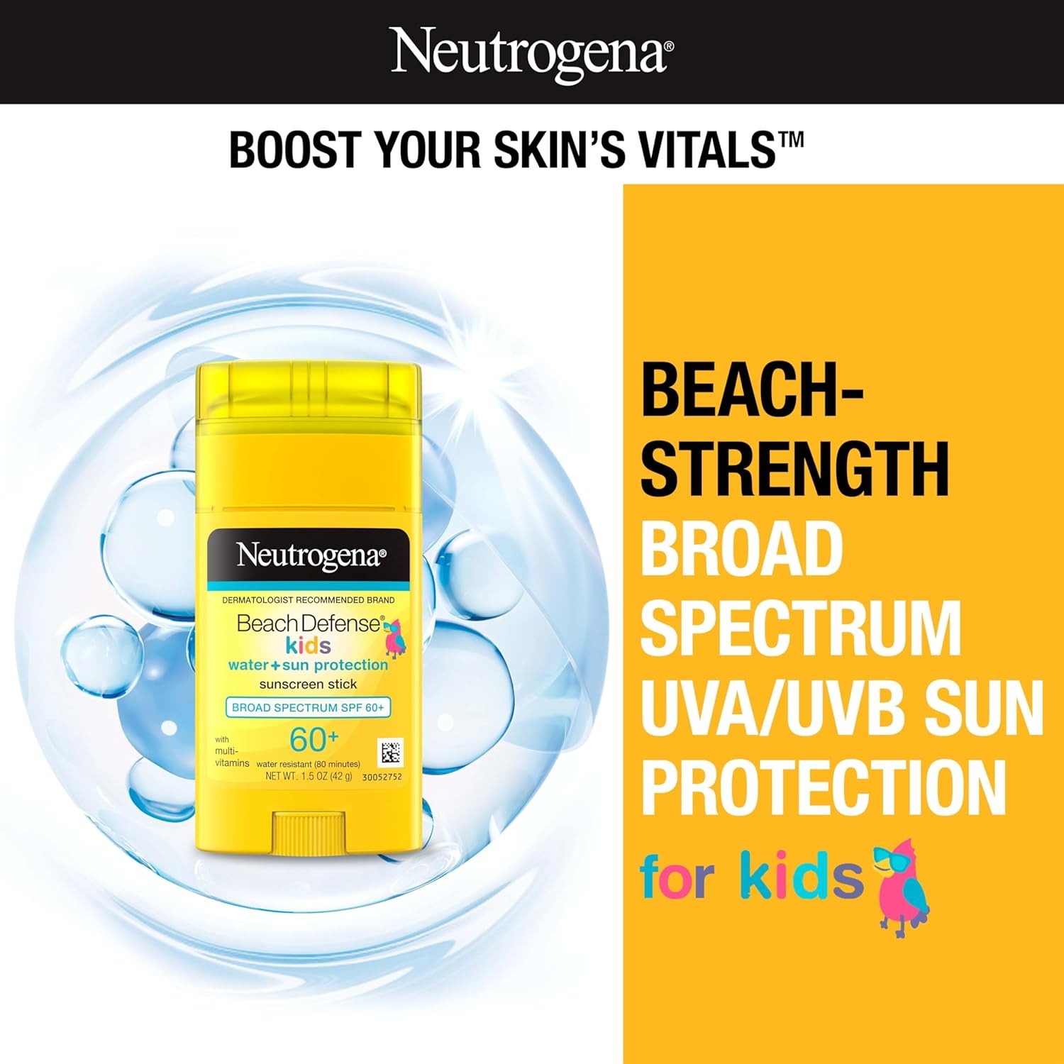 image:imageNeutrogena Beach Defense Kids Sunscreen Stick SPF 60 Hawaii Reef Act 104 Compliant Octinoxate amp Oxybenzone Free Sunscreen for Face amp Body Travel Size Sun Protection 15 ozNEUTROGENA BEACH DEFENSE KIDS