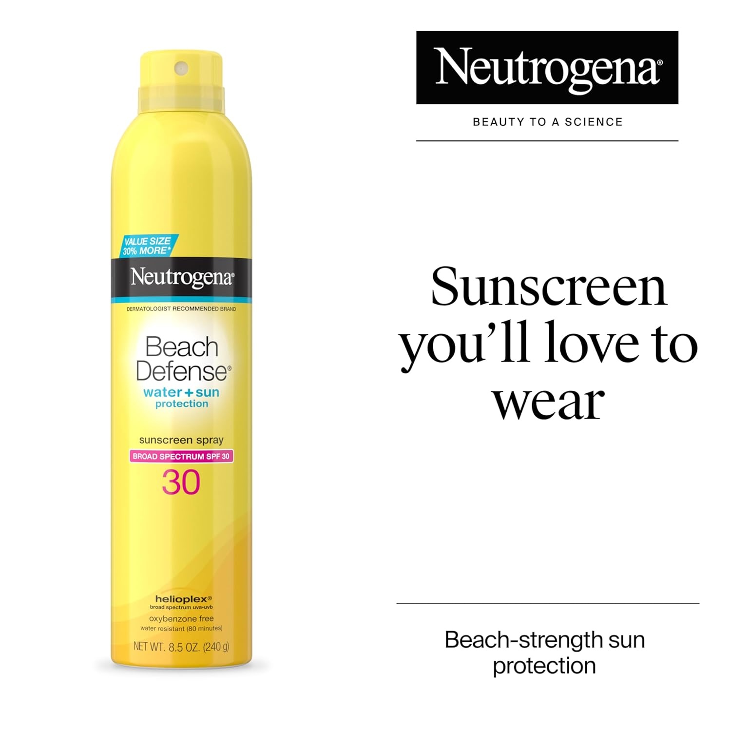 image:imageNeutrogena Beach Defense SPF 30 Sunscreen Spray Broad Spectrum Lightweight amp Fast Absorbing Oxybenzone amp Octinoxate Free Hawaii Act 104 Compliant Face amp Body Sunscreen 85 oz