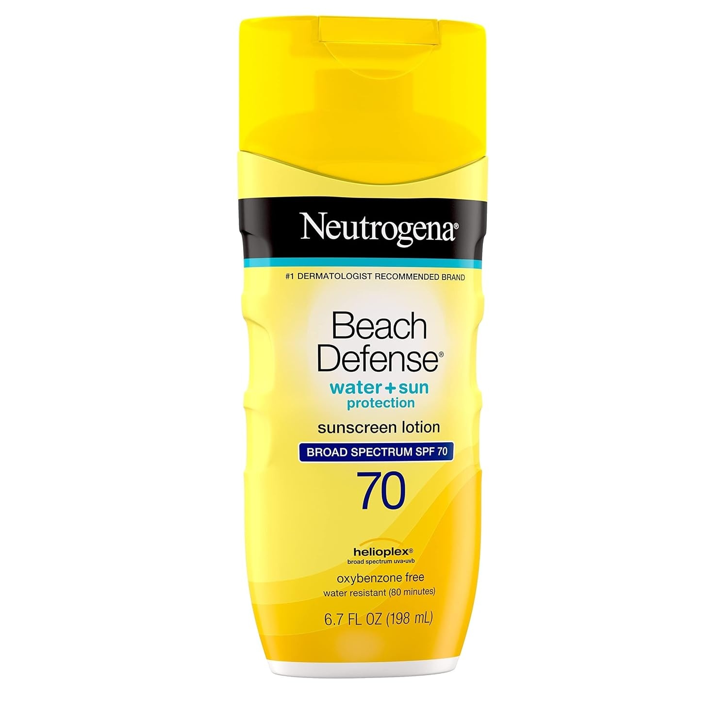 image:imageNeutrogena Beach Defense Sunscreen Lotion SPF 70 Broad Spectrum UVA UVB Protection Lightweight Water Resistant up to 80 Minutes OilFree BeachStrength Sun Protection for Whole Family 67 fl ozSunscreen Lotion 70 SPF