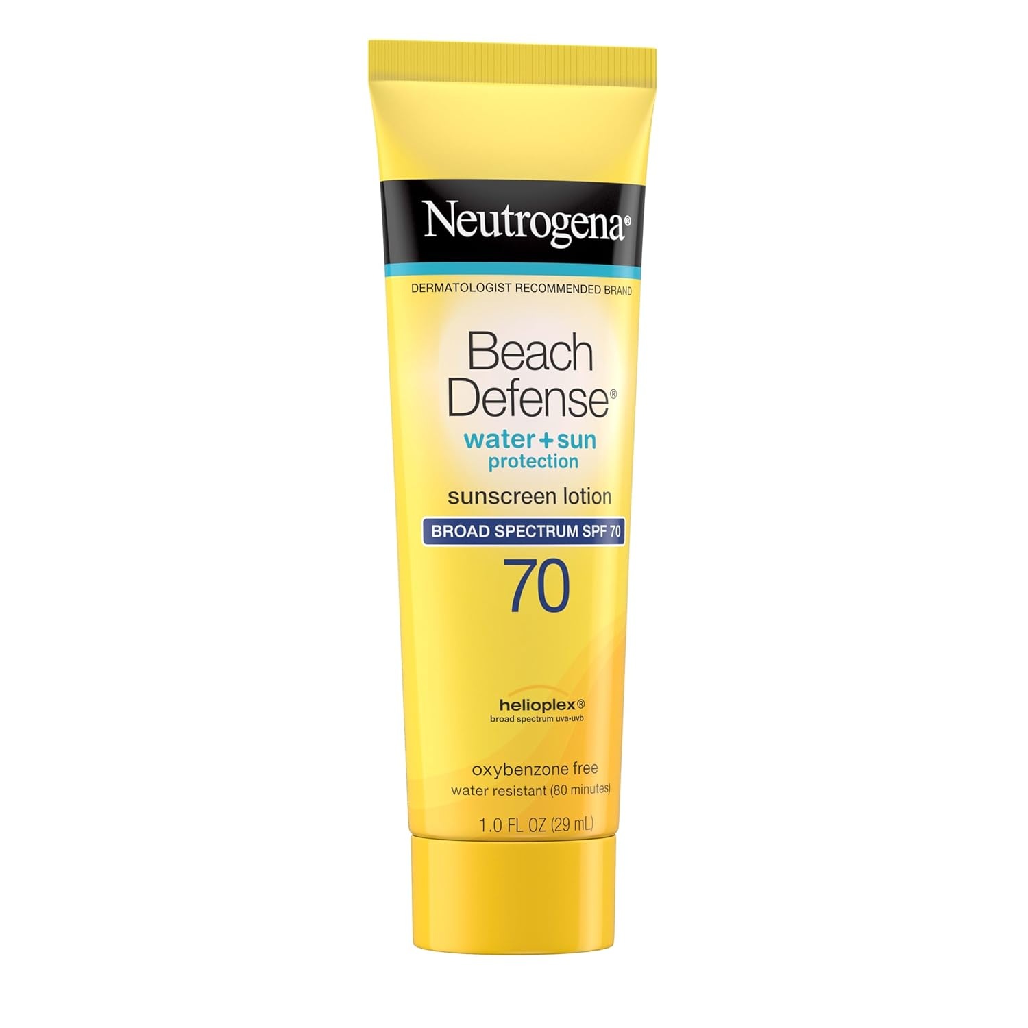image:imageNeutrogena Beach Defense Sunscreen Lotion SPF 70 Broad Spectrum UVA UVB Protection Lightweight Water Resistant up to 80 Minutes OilFree BeachStrength Sun Protection for Whole Family 67 fl ozSPF 70