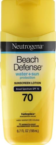 image:imageNeutrogena Beach Defense Sunscreen Lotion SPF 70 Broad Spectrum UVA UVB Protection Lightweight Water Resistant up to 80 Minutes OilFree BeachStrength Sun Protection for Whole Family 67 fl ozSunscreen Lotion 70 SPF