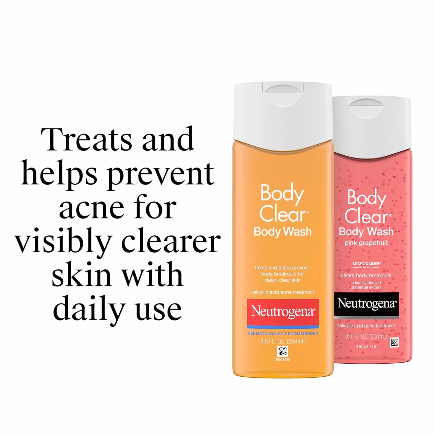 image:imageNeutrogena Body Clear Acne Body Wash 2 Salicylic Acid Acne Medication OilFree amp Glycerin for Breakouts on Back Chest amp Shoulders NonComedogenic Gentle on Skin Unscented 85 Fl Oz 3 PackLightly Scented