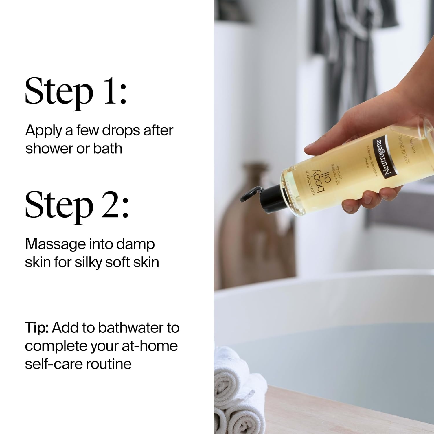image:imageNeutrogena Body Oil Light Sesame Formula 85 fl oz Radiant Glow Moisturizer for Dry Skin Bath amp Shower Oil For Smooth and Hydrated Skin16 Fl Oz Pack of 1