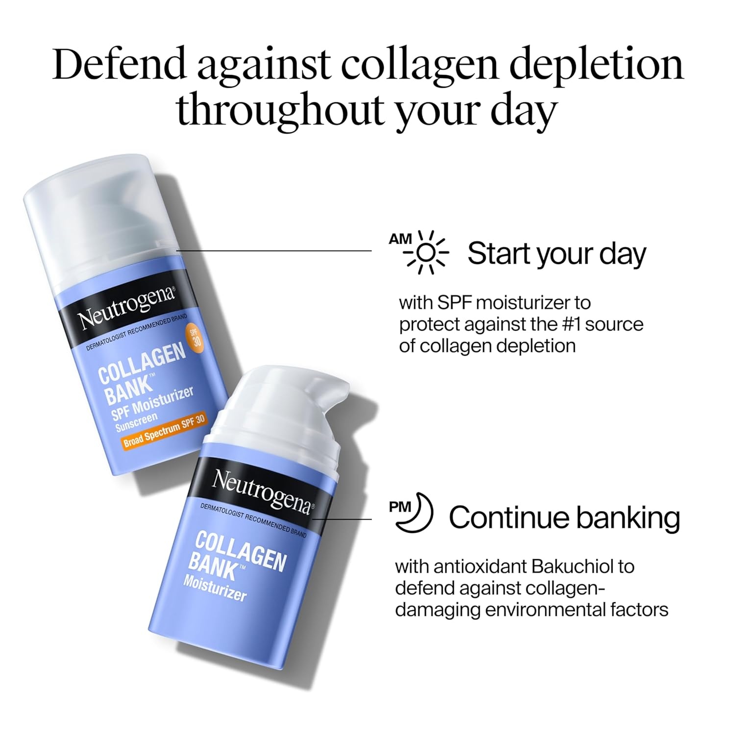 image:imageNeutrogena Collagen Bank Face Moisturizer Daily AntiAging Face amp Neck Firming Collagen Cream Bakuchiol amp MicroPeptides Face Lotion Support Skins Natural Collagen for Visibly Plump Skin 2 floz2 Fl Oz Pack of 1