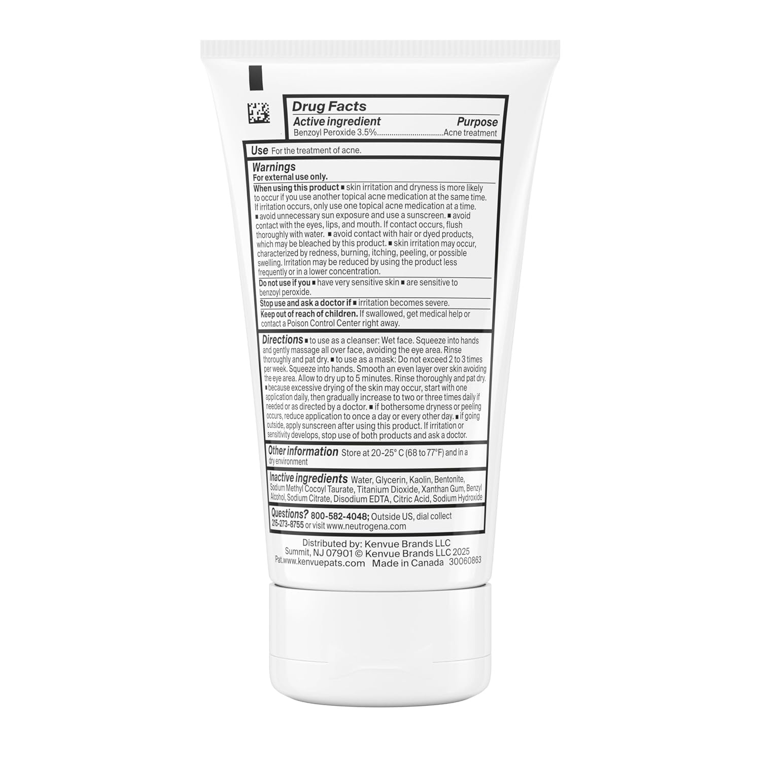 image:imageNeutrogena Evenly Clear Acne Cleansing Face Mask with 35 Benzoyl Peroxide Treats Breakouts amp Bentonite Clay Purifying Clay Mask Absorbs Oil to Visibly Improve the look of Skin 42 fl oz