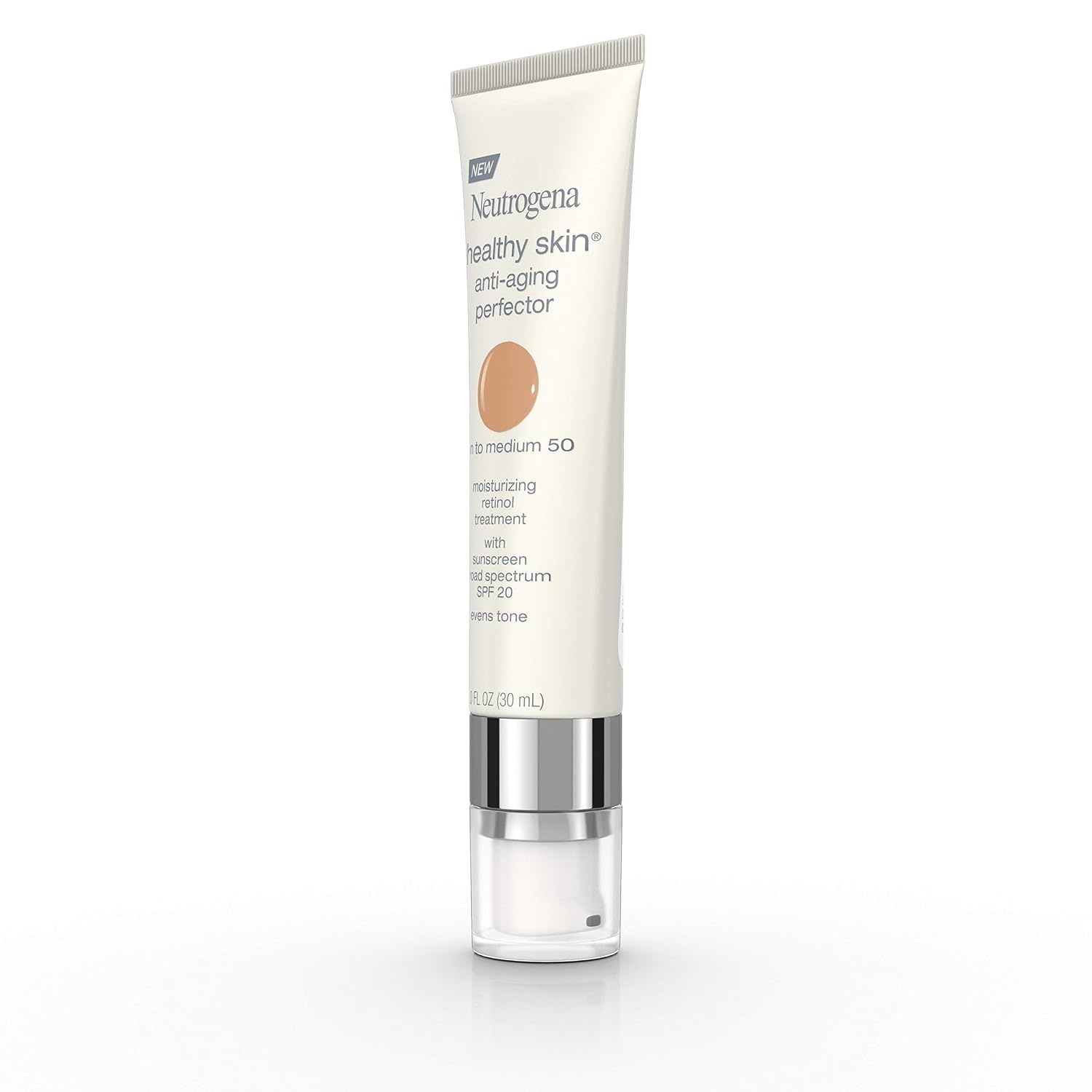 image:imageNeutrogena Healthy Skin AntiAging Perfector Tinted Facial Moisturizer and Retinol Treatment with Broad Spectrum SPF 20 Sunscreen with Titanium Dioxide 60 Medium to Deep 1 fl oz50 Tan To Medium