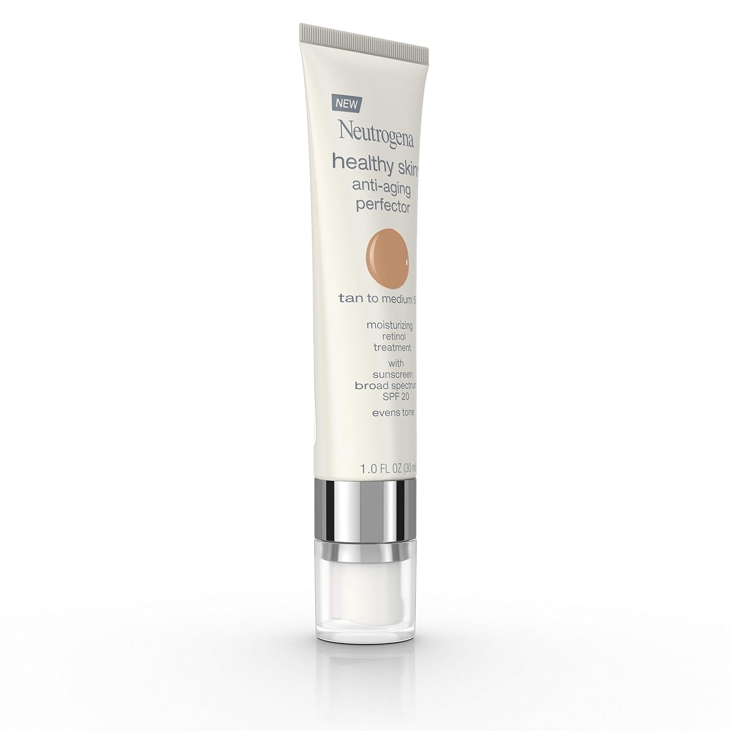 image:imageNeutrogena Healthy Skin AntiAging Perfector Tinted Facial Moisturizer and Retinol Treatment with Broad Spectrum SPF 20 Sunscreen with Titanium Dioxide 60 Medium to Deep 1 fl oz50 Tan To Medium