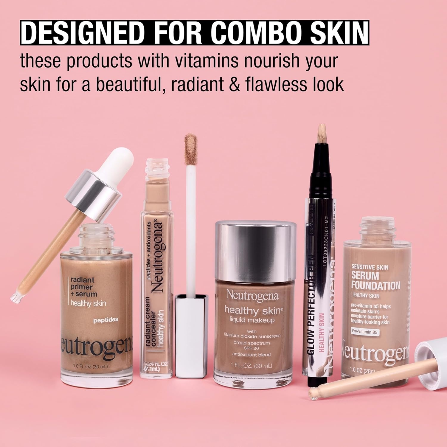 image:imageNeutrogena Healthy Skin Glow Perfector Concealer Pen Lightweight Liquid Makeup for Face with ProVitamin B5 amp Vitamin E for a Radiant Finish Medium 01 ozMedium