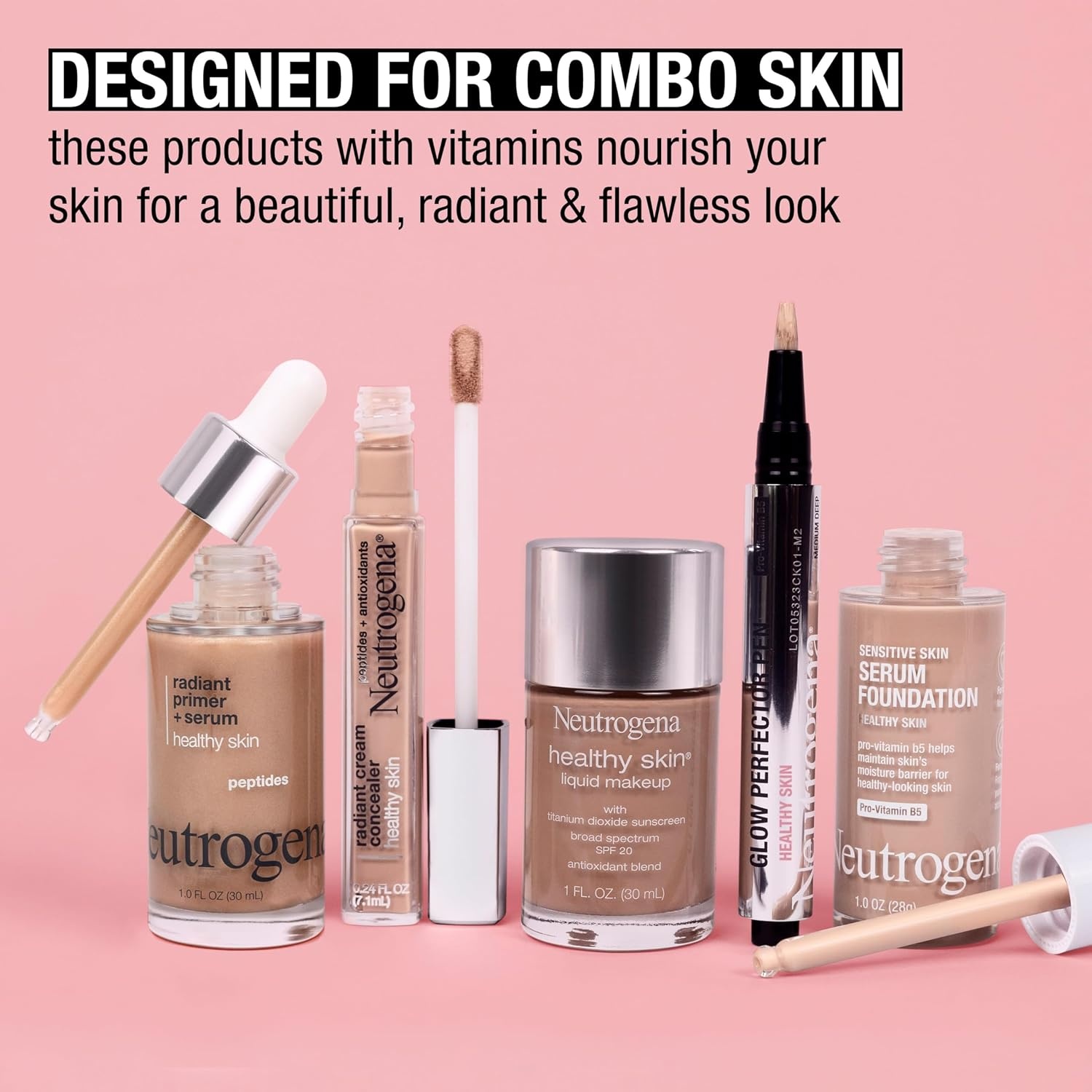 image:imageNeutrogena Healthy Skin Glow Perfector Concealer Pen Lightweight Liquid Makeup for Face with ProVitamin B5 amp Vitamin E for a Radiant Finish Medium 01 ozLight