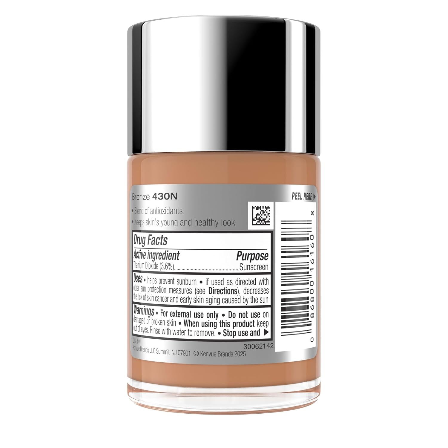 image:imageNeutrogena Healthy Skin Liquid Foundation Makeup with Broad Spectrum SPF 20 Sunscreen Lightweight Medium Coverage Makeup with Sunscreen and ProVitamin B5 Classic Ivory 160C 1 fl ozBronze