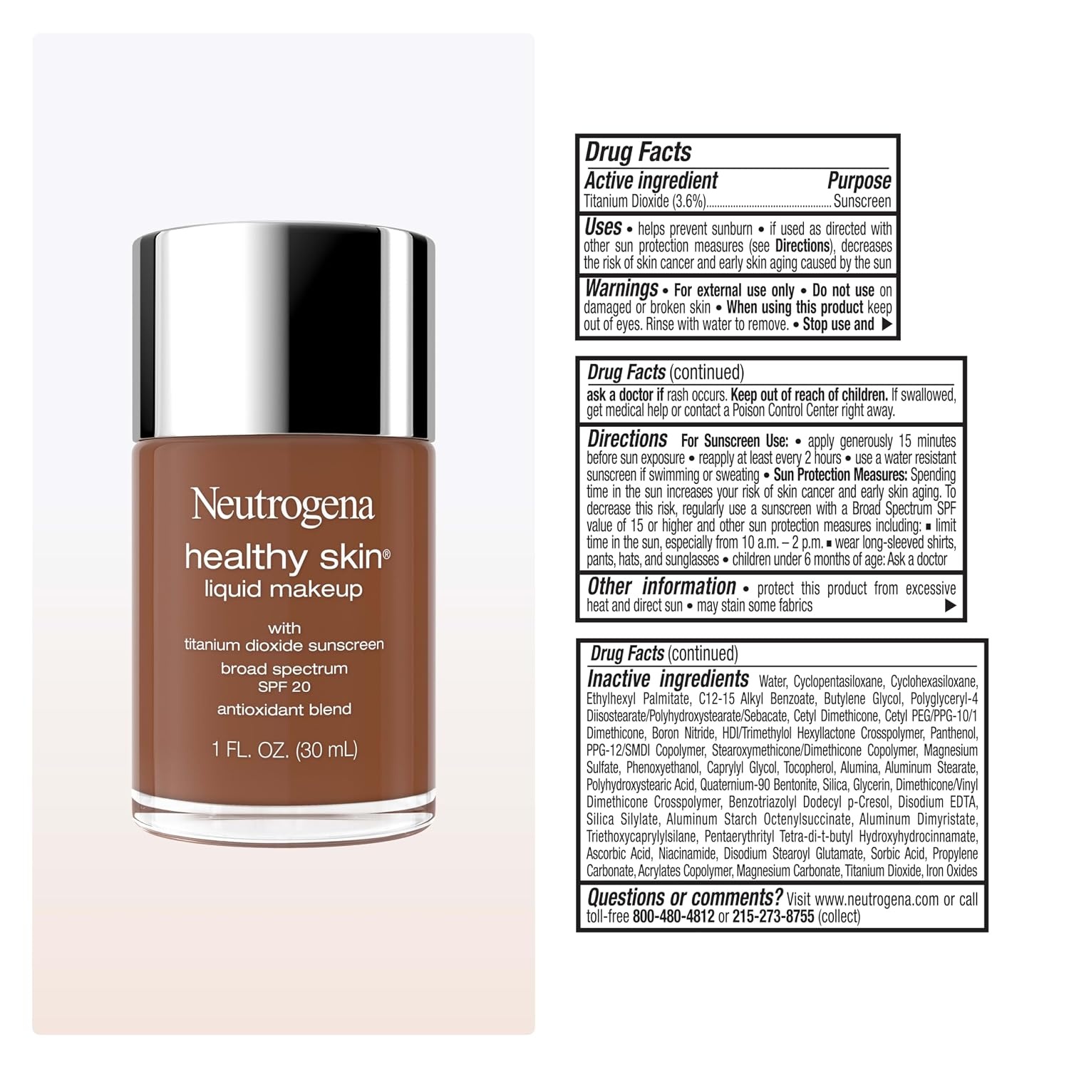 image:imageNeutrogena Healthy Skin Liquid Foundation Makeup with Broad Spectrum SPF 20 Sunscreen Lightweight Medium Coverage Makeup with Sunscreen and ProVitamin B5 Classic Ivory 160C 1 fl ozRich Golden