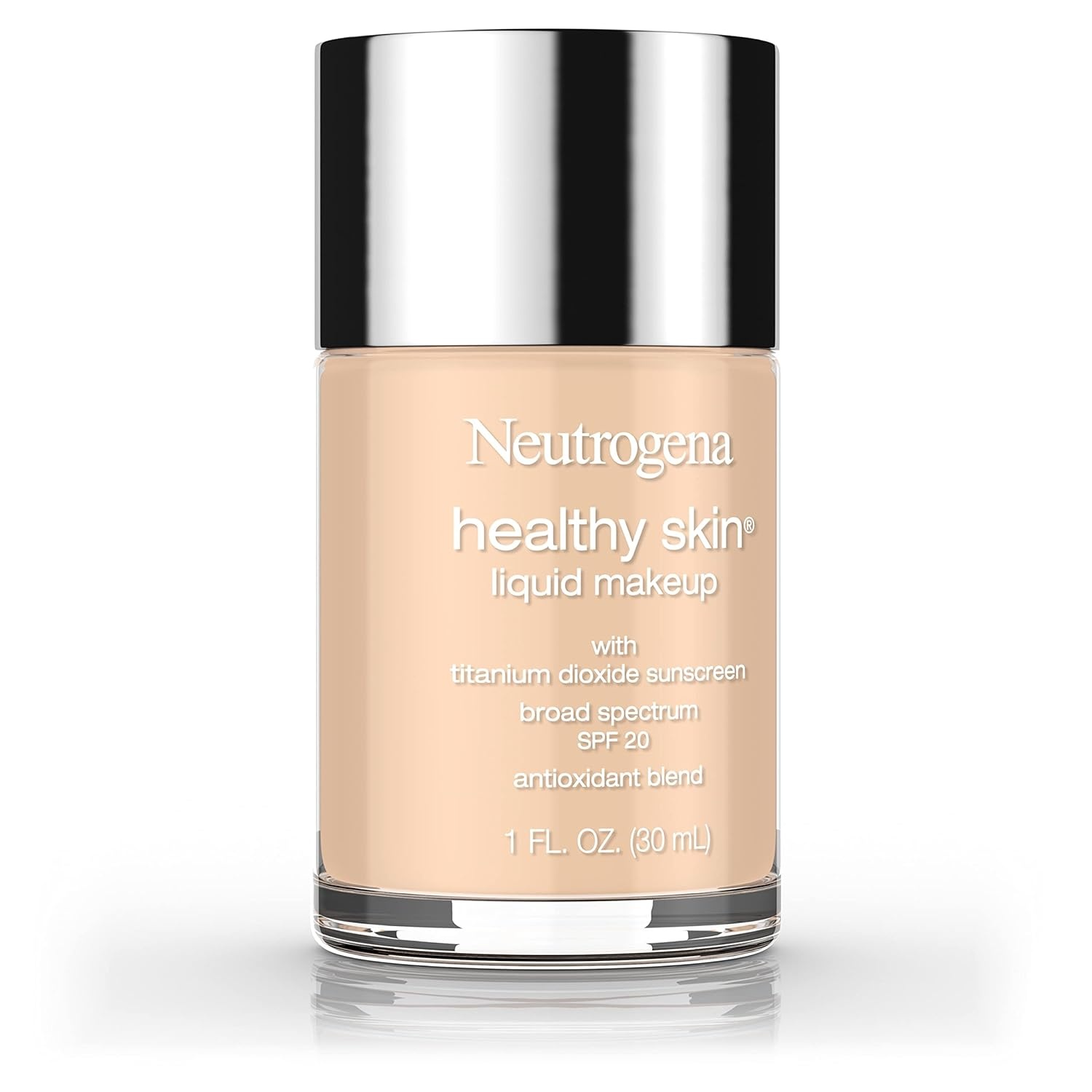 image:imageNeutrogena Healthy Skin Liquid Foundation Makeup with Broad Spectrum SPF 20 Sunscreen Lightweight Medium Coverage Makeup with Sunscreen and ProVitamin B5 Classic Ivory 160C 1 fl oz060 Natural Beige