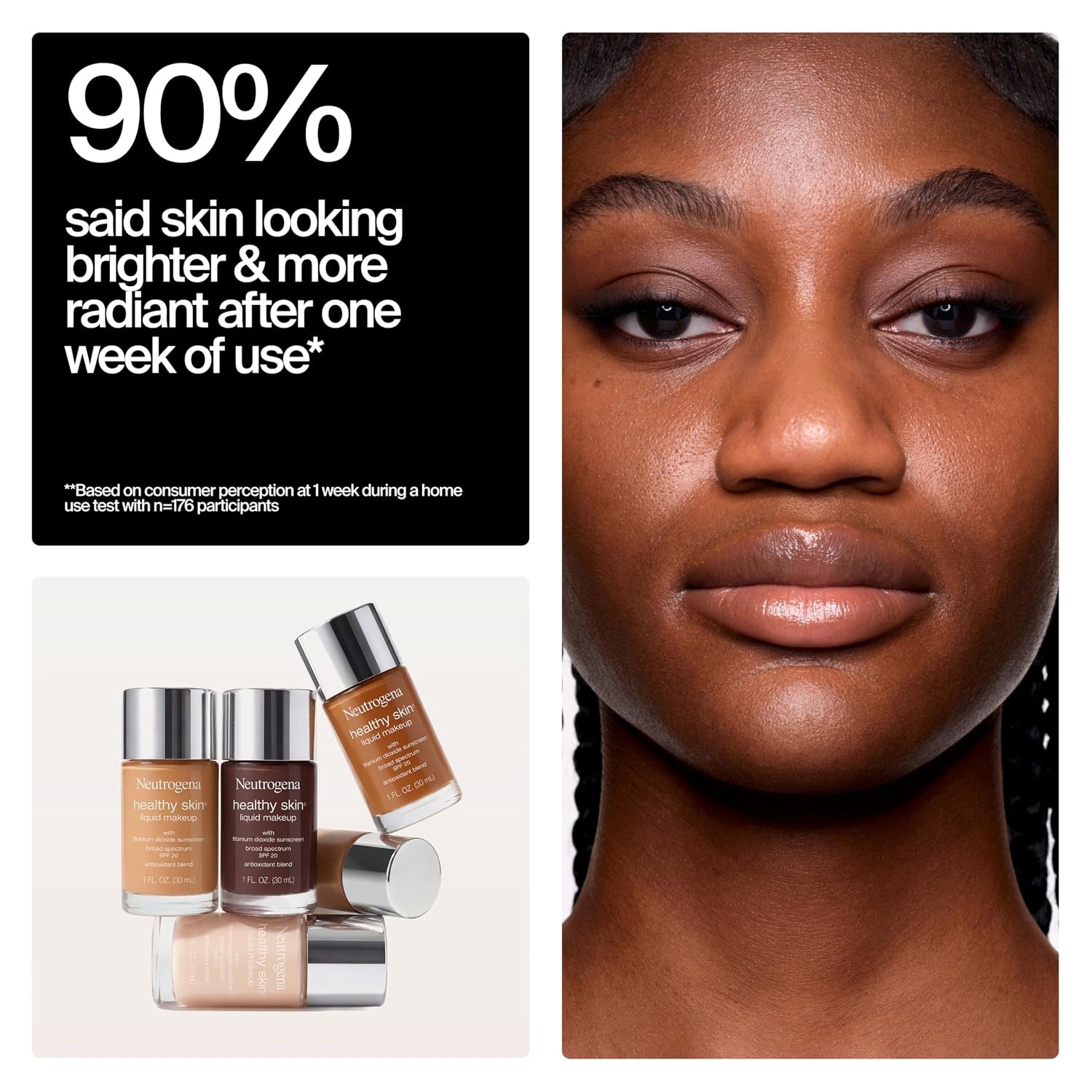 image:imageNeutrogena Healthy Skin Liquid Foundation Makeup with Broad Spectrum SPF 20 Sunscreen Lightweight Medium Coverage Makeup with Sunscreen and ProVitamin B5 Classic Ivory 160C 1 fl ozWalnut