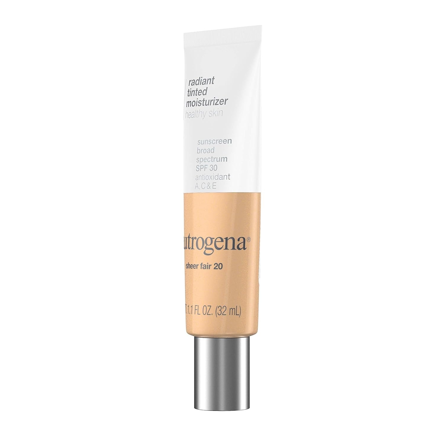 image:imageNeutrogena Healthy Skin Radiant Tinted Facial Moisturizer with Broad Spectrum SPF 30 Sunscreen Vitamins A C amp E Lightweight Sheer amp OilFree Coverage Sheer Fair 20 11 fl ozSheer Fair 20