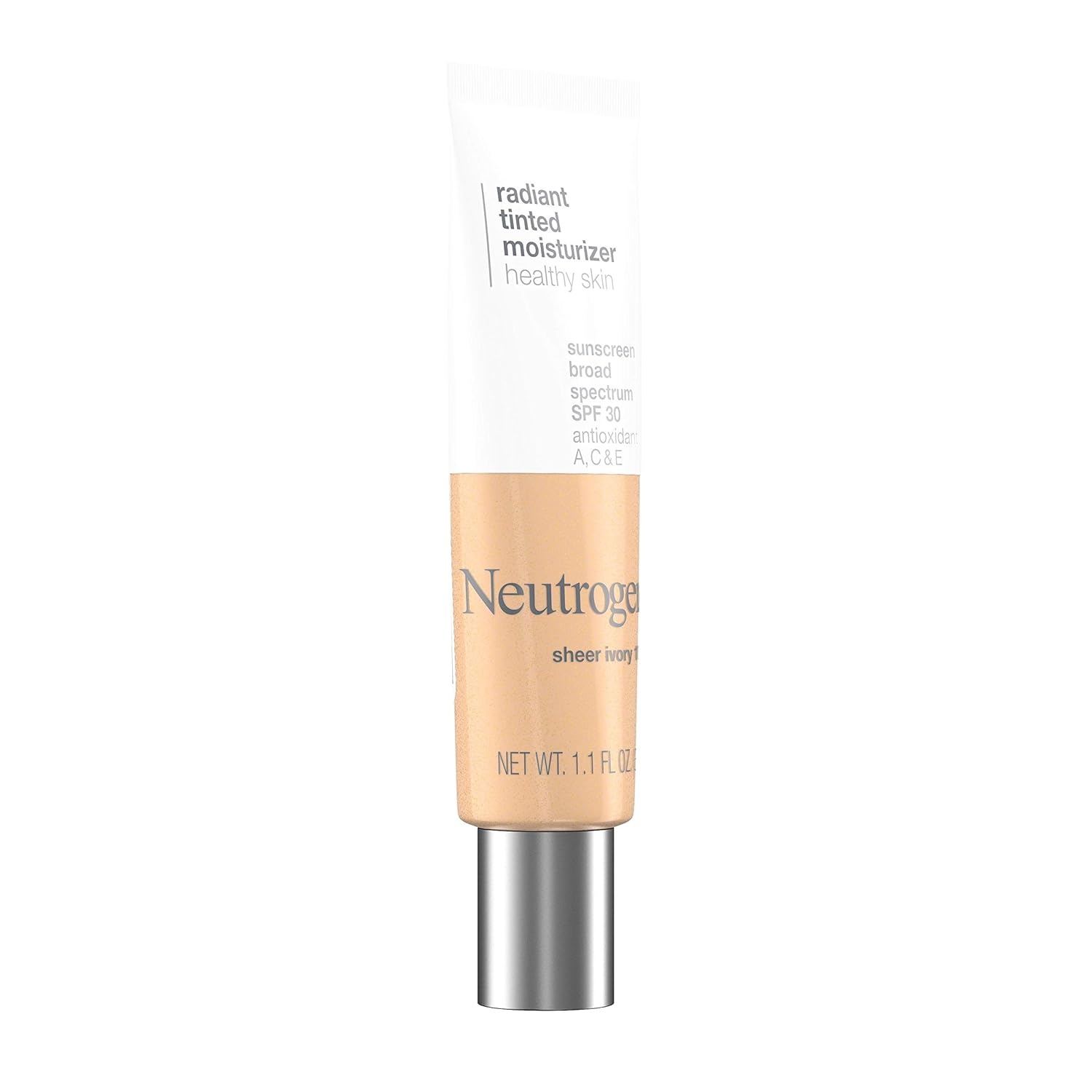 image:imageNeutrogena Healthy Skin Radiant Tinted Facial Moisturizer with Broad Spectrum SPF 30 Sunscreen Vitamins A C amp E Lightweight Sheer amp OilFree Coverage Sheer Fair 20 11 fl ozSheer Ivory 10