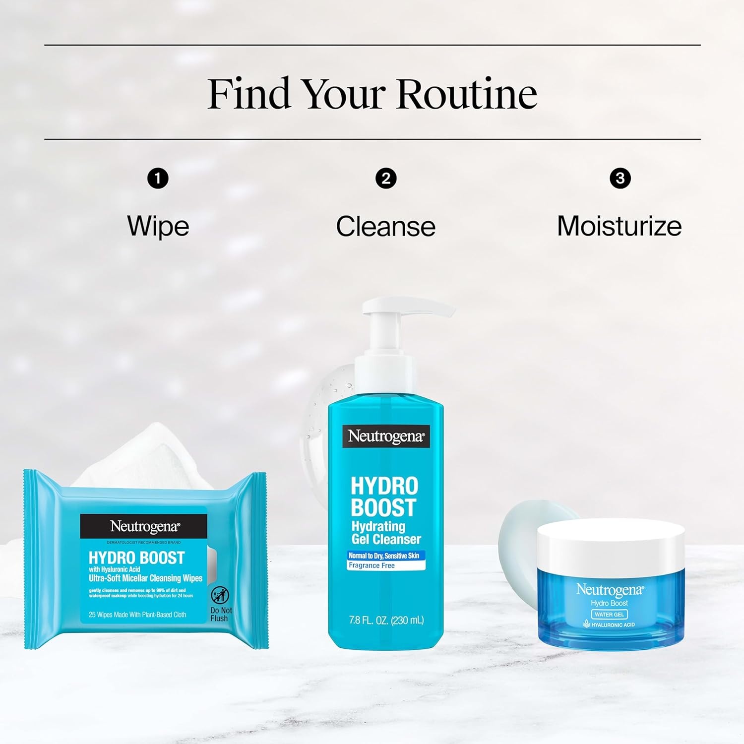 image:imageNeutrogena Hydro Boost Cleansing Wipes Makeup Remover for Face Micellar Gently Removes Oil Dirt and Waterproof Makeup Daily with Hydrating Hyaluronic Acid 25 ct78 Fl Oz Pack of 1