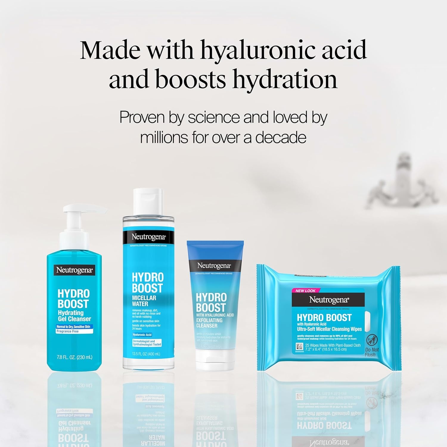 image:imageNeutrogena Hydro Boost Cleansing Wipes Makeup Remover for Face Micellar Gently Removes Oil Dirt and Waterproof Makeup Daily with Hydrating Hyaluronic Acid 25 ct50 Count Pack of 1