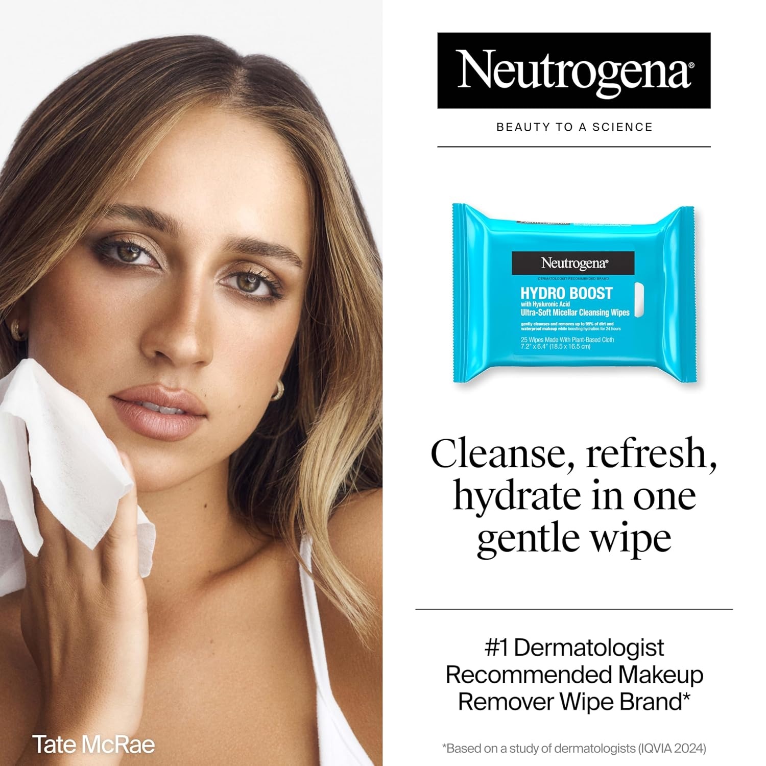 image:imageNeutrogena Hydro Boost Cleansing Wipes Makeup Remover for Face Micellar Gently Removes Oil Dirt and Waterproof Makeup Daily with Hydrating Hyaluronic Acid 25 ct50 Count Pack of 12