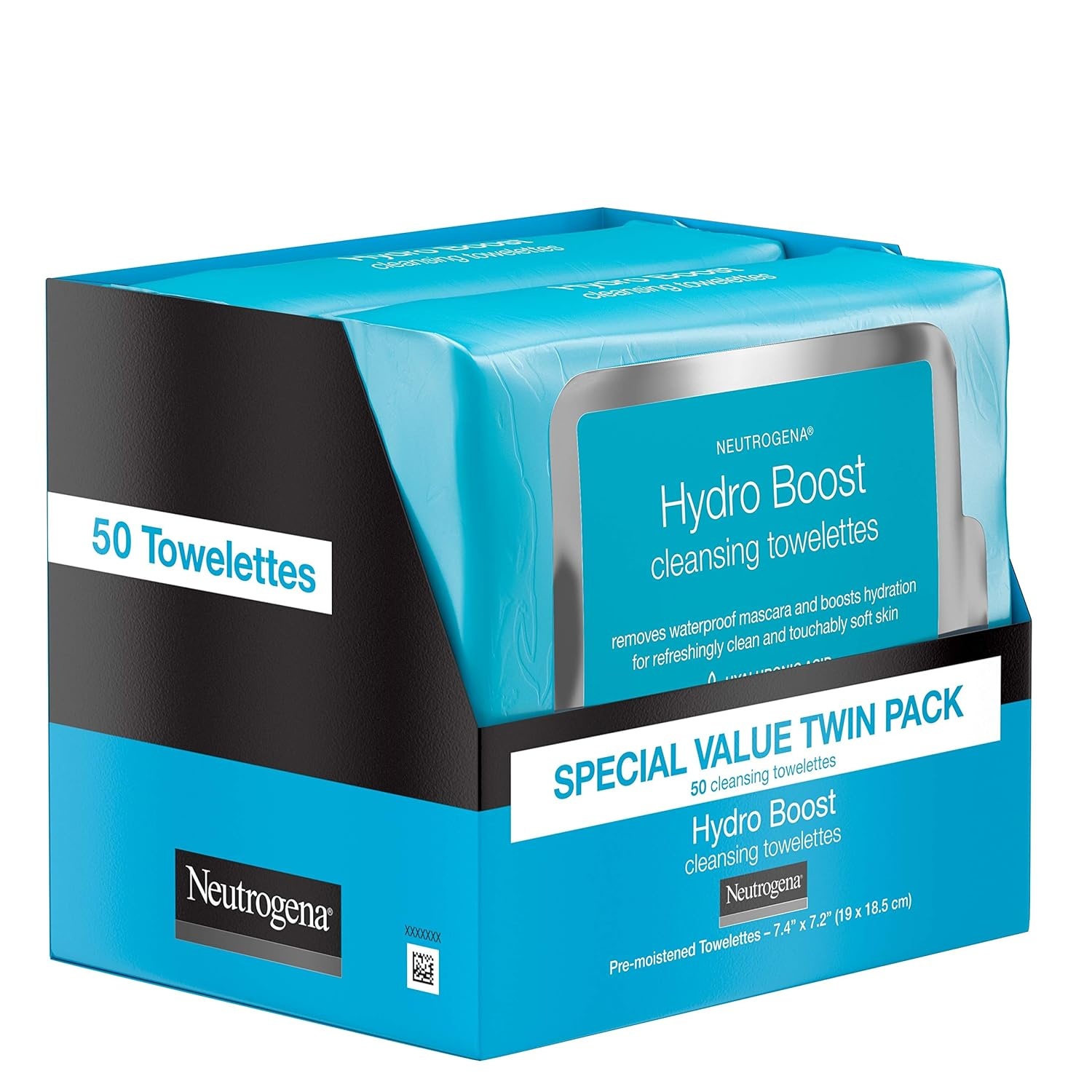 image:imageNeutrogena Hydro Boost Cleansing Wipes Makeup Remover for Face Micellar Gently Removes Oil Dirt and Waterproof Makeup Daily with Hydrating Hyaluronic Acid 25 ct50 Count Pack of 4