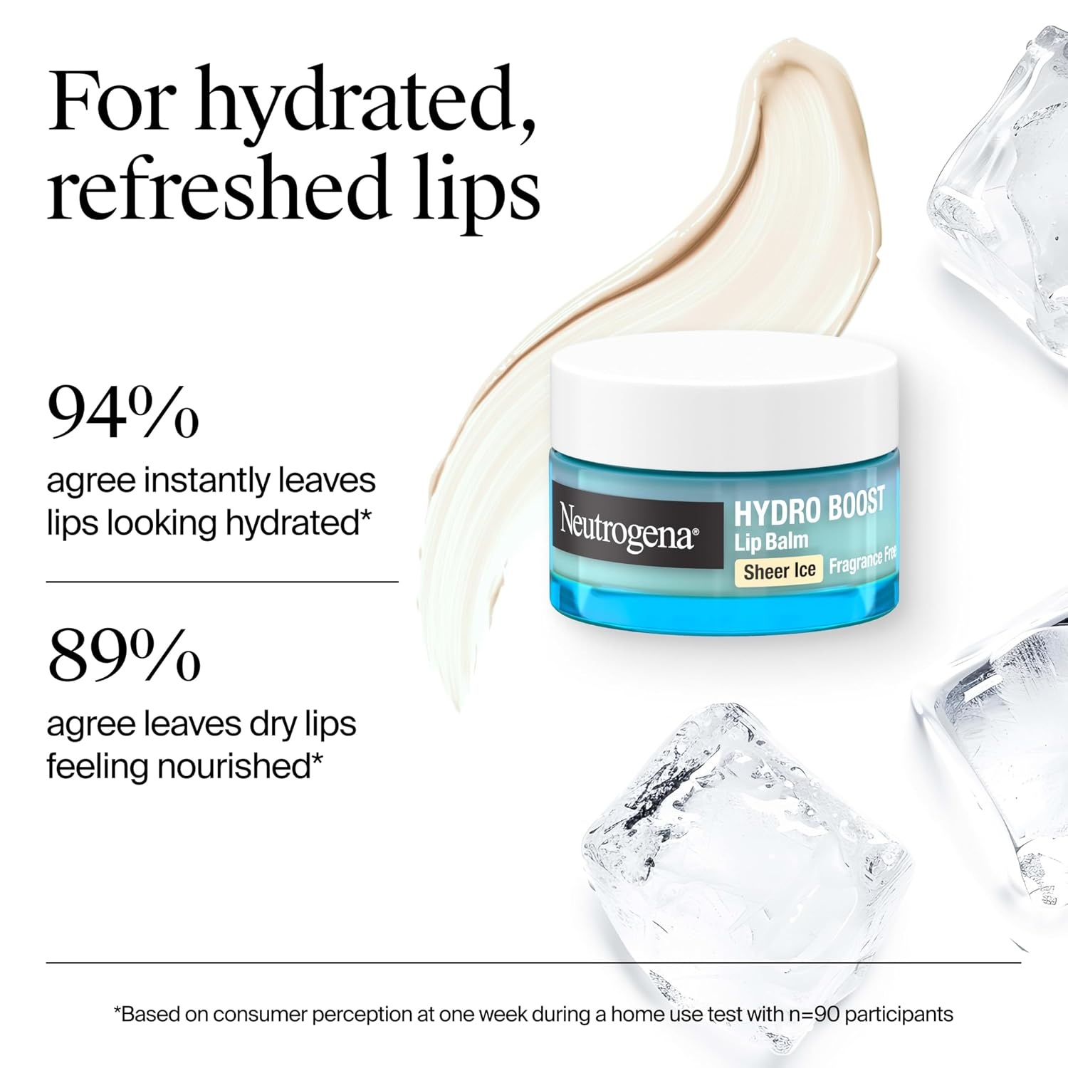 image:imageNeutrogena Hydro Boost Hyaluronic Acid Unscented Lip Balm Leaves Lips Feeling Hydrated Sheer Ice Nude Lip Balm with a Sweet Sugar Flavor Fragrance Free 05 ozNude