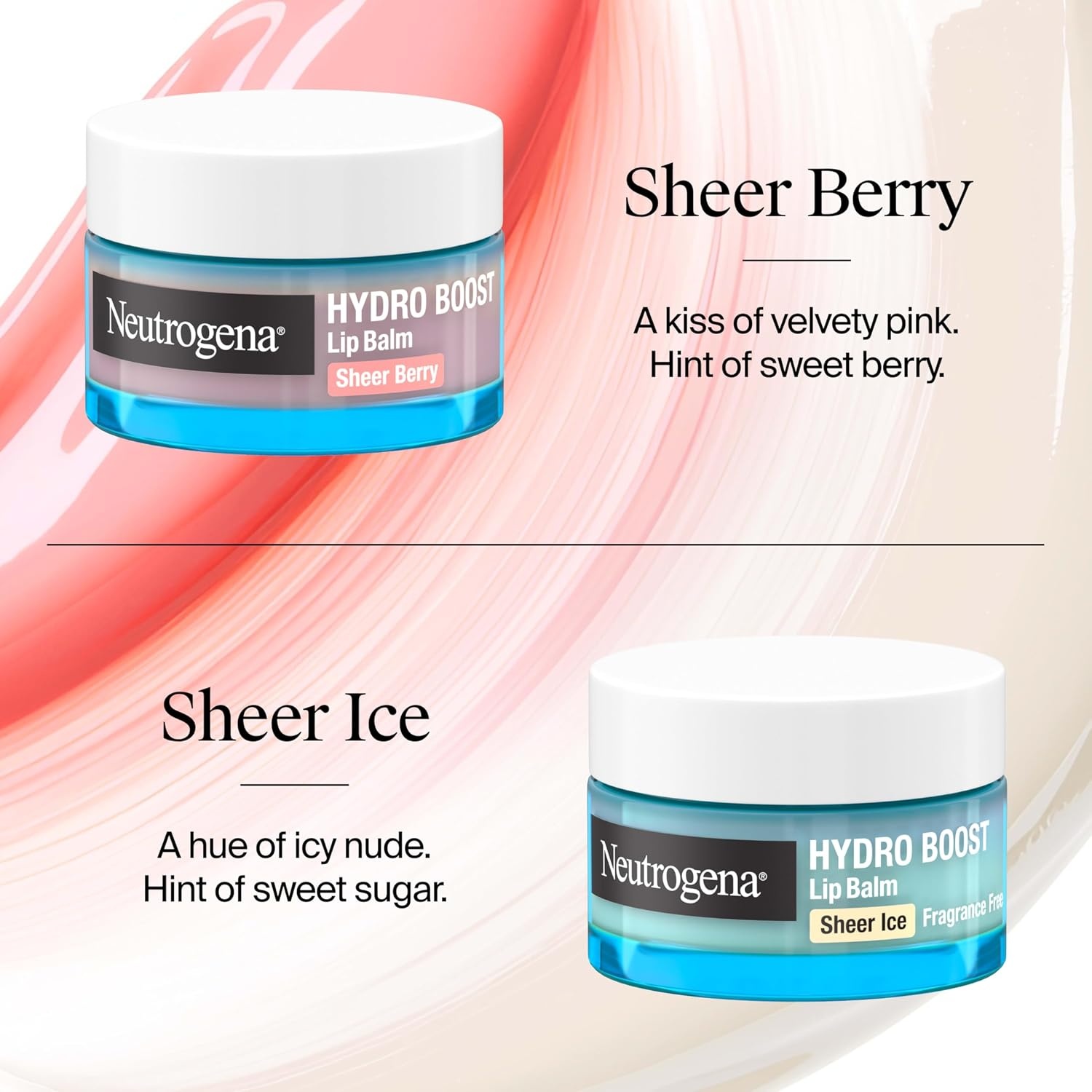 image:imageNeutrogena Hydro Boost Hyaluronic Acid Unscented Lip Balm Leaves Lips Feeling Hydrated Sheer Ice Nude Lip Balm with a Sweet Sugar Flavor Fragrance Free 05 ozSheer Pink
