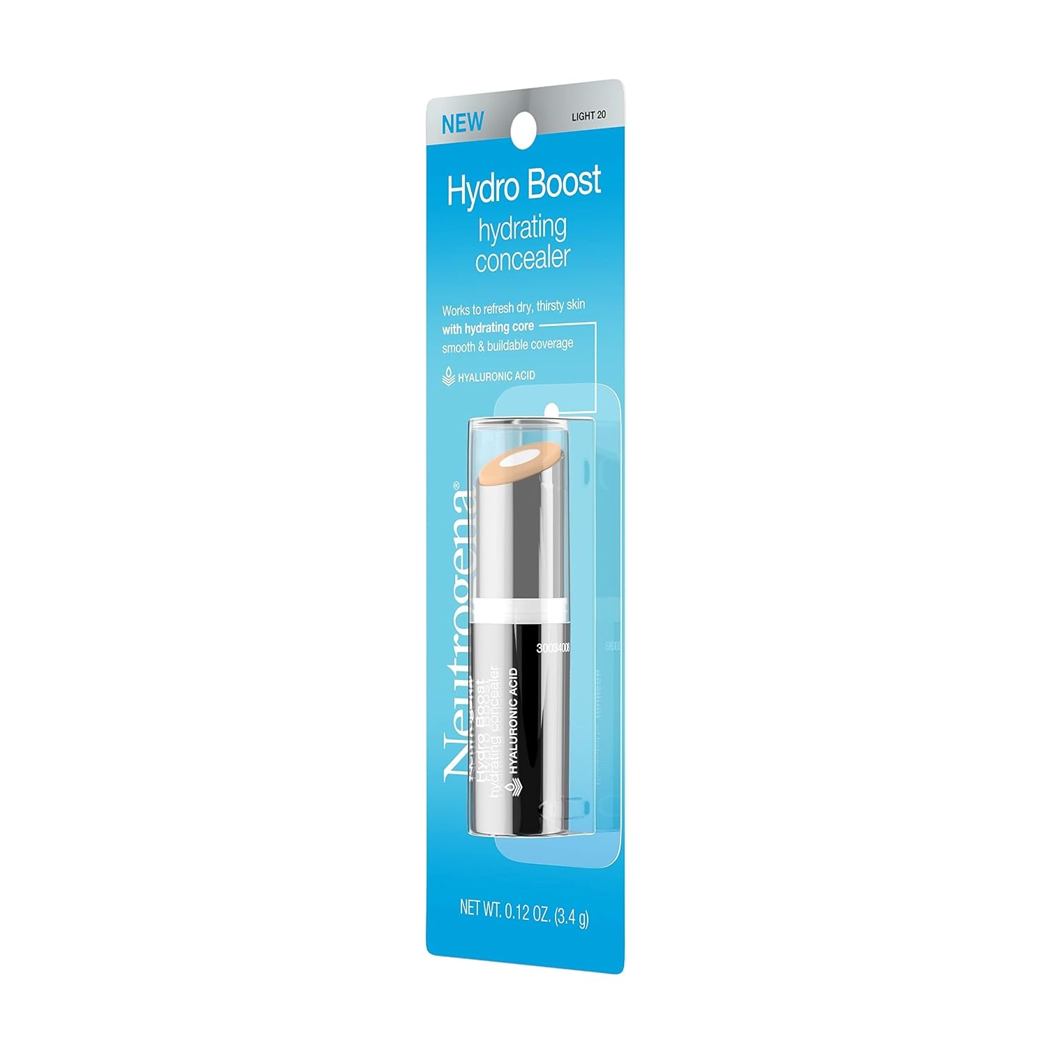 image:imageNeutrogena Hydro Boost Hydrating Concealer Stick Makeup with Hyaluronic Acid for Dry Skin Lightweight OilFree CoverUp with Buildable Coverage 30 LightMedium 012 Oz20Light