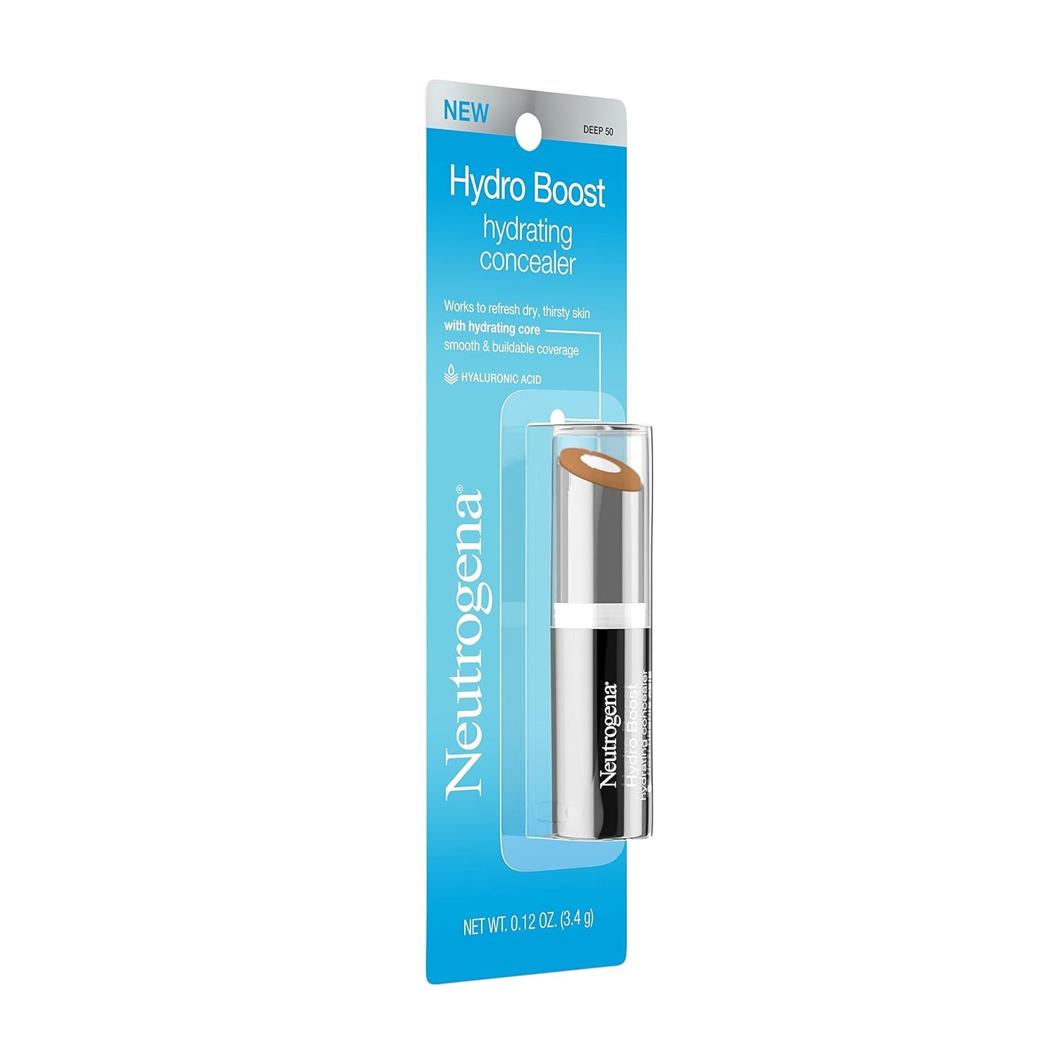 image:imageNeutrogena Hydro Boost Hydrating Concealer Stick Makeup with Hyaluronic Acid for Dry Skin Lightweight OilFree CoverUp with Buildable Coverage 30 LightMedium 012 Oz50Deep