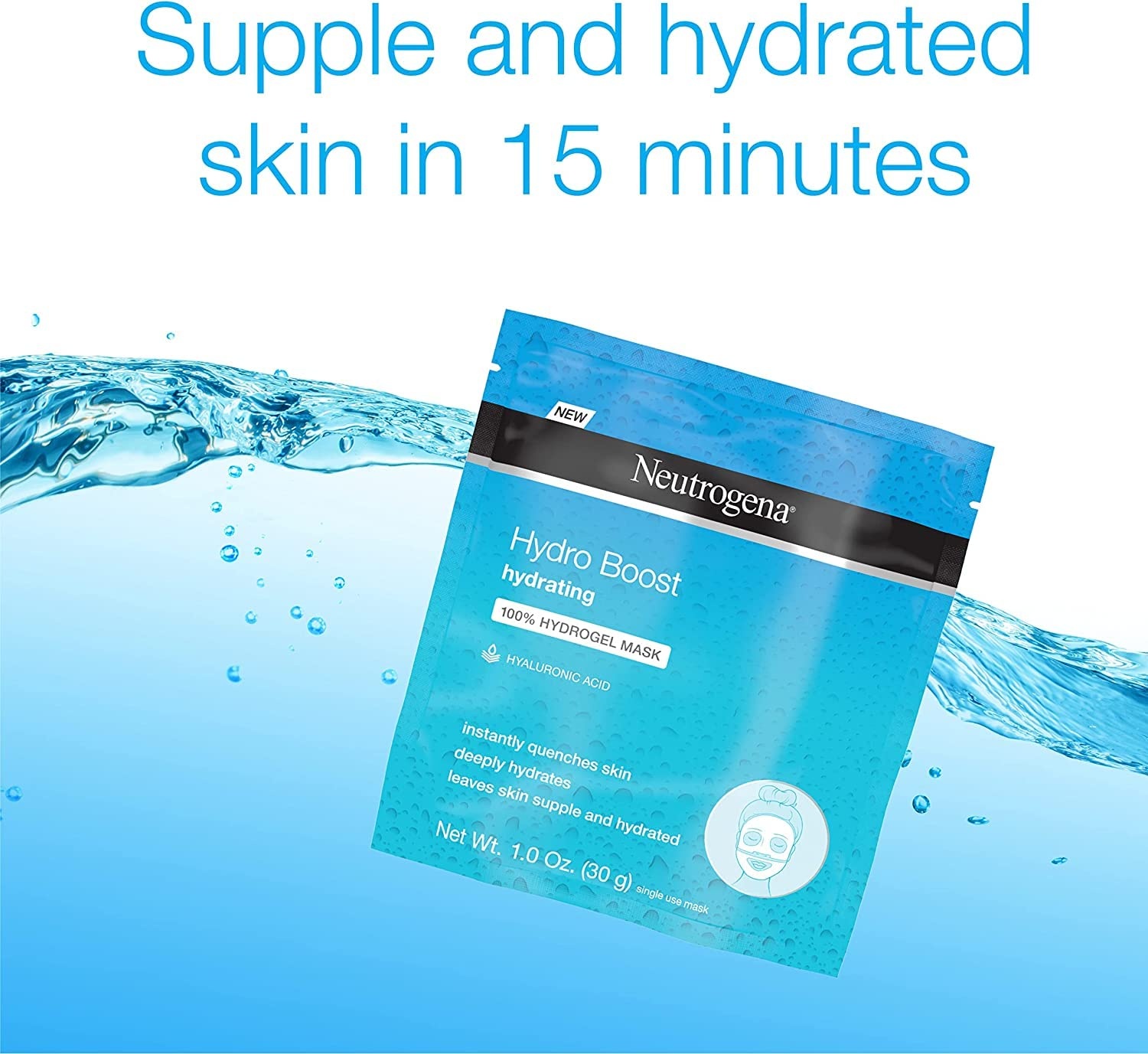 image:imageNeutrogena Hydro Boost Hydrating Face Mask 100 Hydrogel Sheet Moisturizing Instantly Quench Dry Skin Gentle Noncomedogenic Skin Care Mask 12 pack of 1 oz1 Ounce Pack of 1