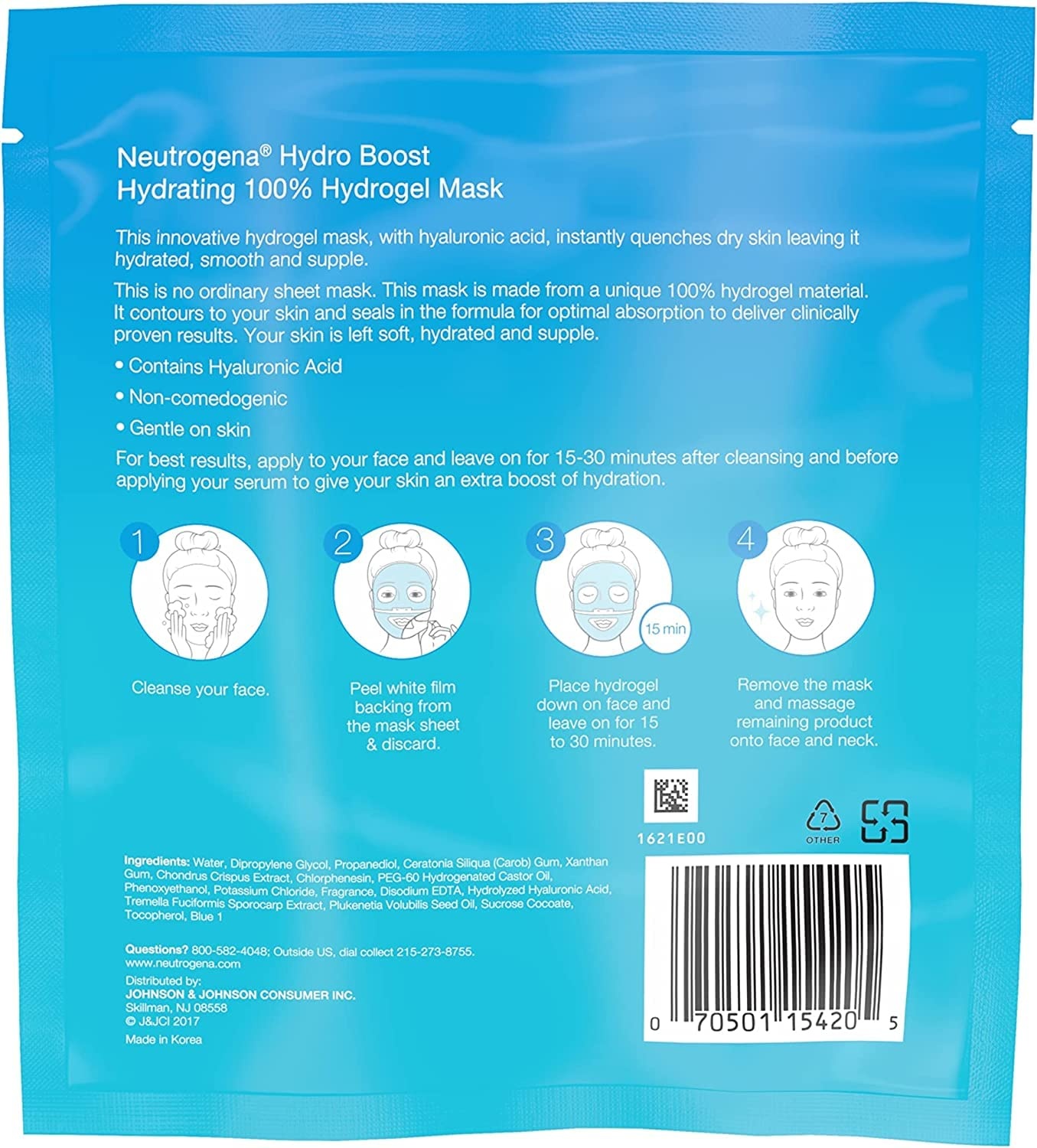 image:imageNeutrogena Hydro Boost Hydrating Face Mask 100 Hydrogel Sheet Moisturizing Instantly Quench Dry Skin Gentle Noncomedogenic Skin Care Mask 12 pack of 1 oz1 Ounce Pack of 1