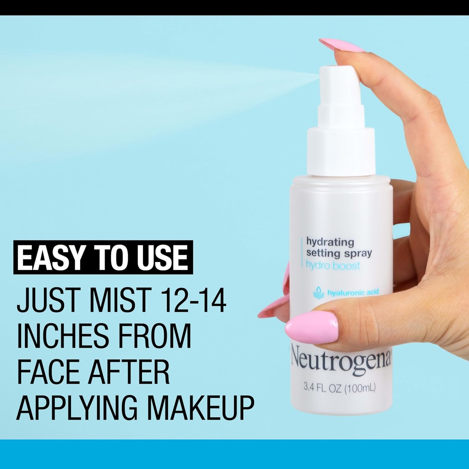 image:imageNeutrogena Hydro Boost Hydrating Makeup Setting Spray with Hyaluronic Acid Setting Spray for Smooth Dewy Skin Fragrance Free NonComedogenic amp Hypoallergenic 34 fl oz34 Fl Oz Pack of 2