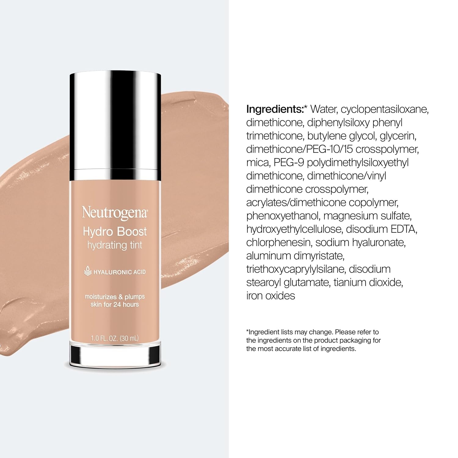 image:imageNeutrogena Hydro Boost Hydrating Tint Lightweight Foundation for Dry Skin Hyaluronic Acid Moisturizing Skincare Makeup OilFree WaterGel Smooth Natural Coverage Buff 30 10 fl oz030 Buff