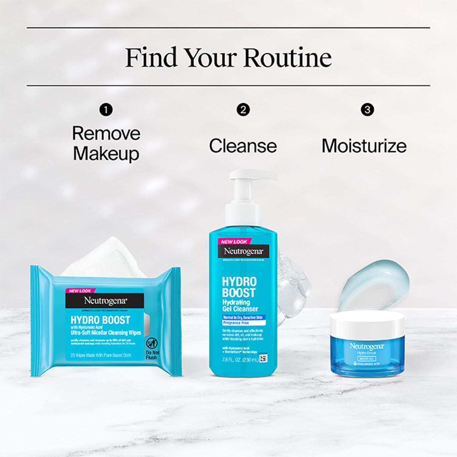 image:imageNeutrogena Hydro Boost Water Gel and Hydro Boost Hydrating Gel Cleanser for Normal to Oily Skin Facial Moisturizer 17 fl oz and TrialSize Facial Cleanser 05 fl oz