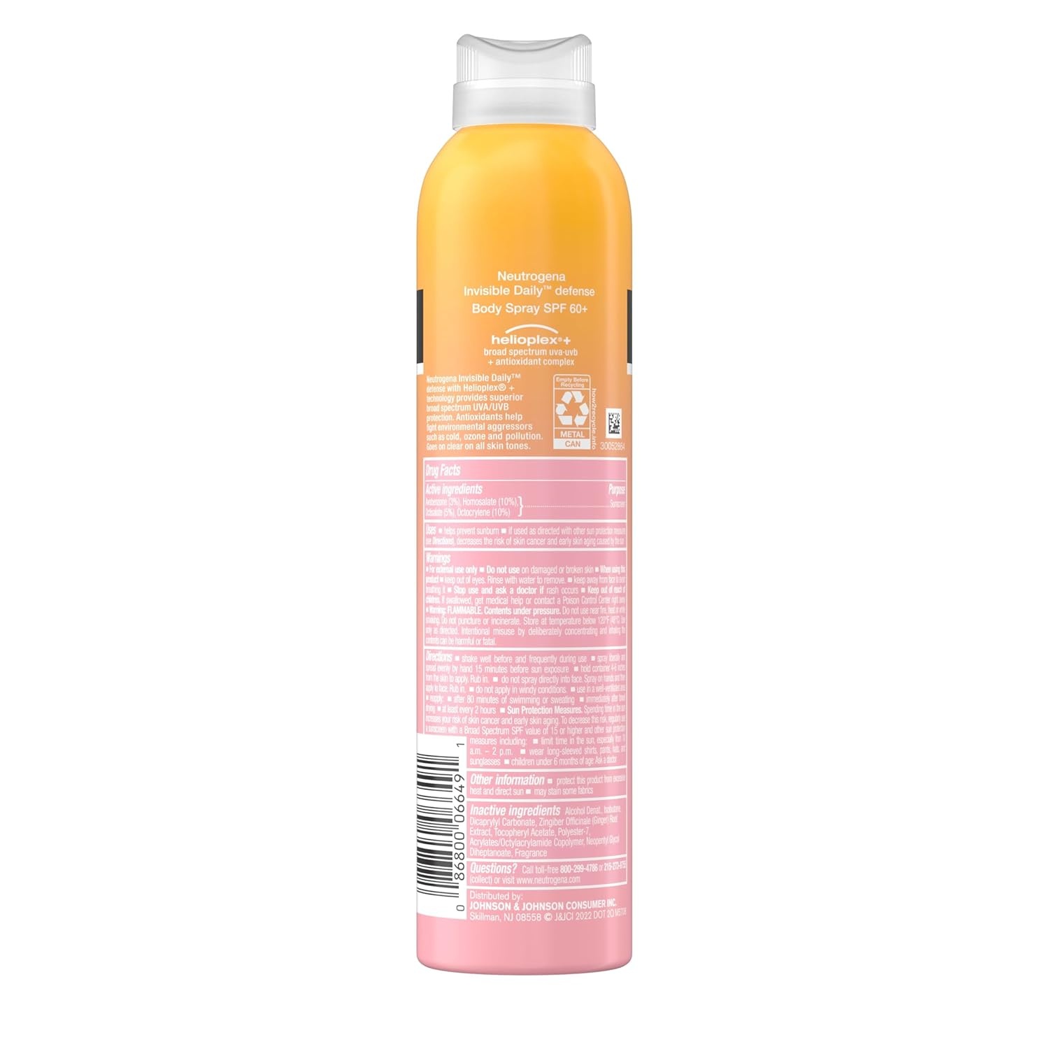 image:imageNeutrogena Invisible Daily Defense Body Sunscreen Spray Broad Spectrum SPF 60 OxybenzoneFree amp WaterResistant Sun amp Environmental Aggressor Protection Antioxidant Complex 50 oz5 Fl Oz Pack of 2