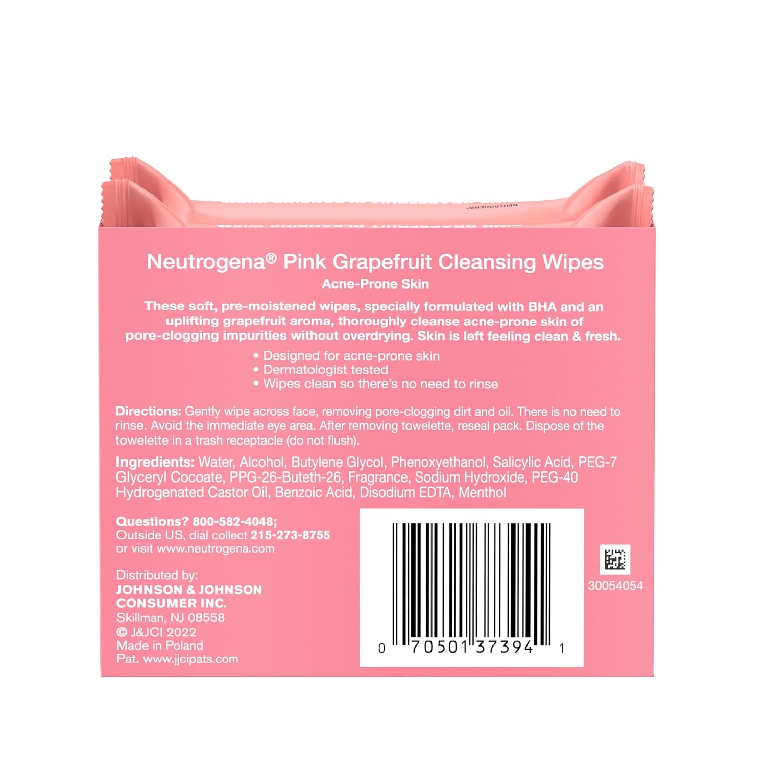 image:imageNeutrogena Makeup Remover Cleansing Towelettes Pink Grapefruit 25 Count Twin Pack