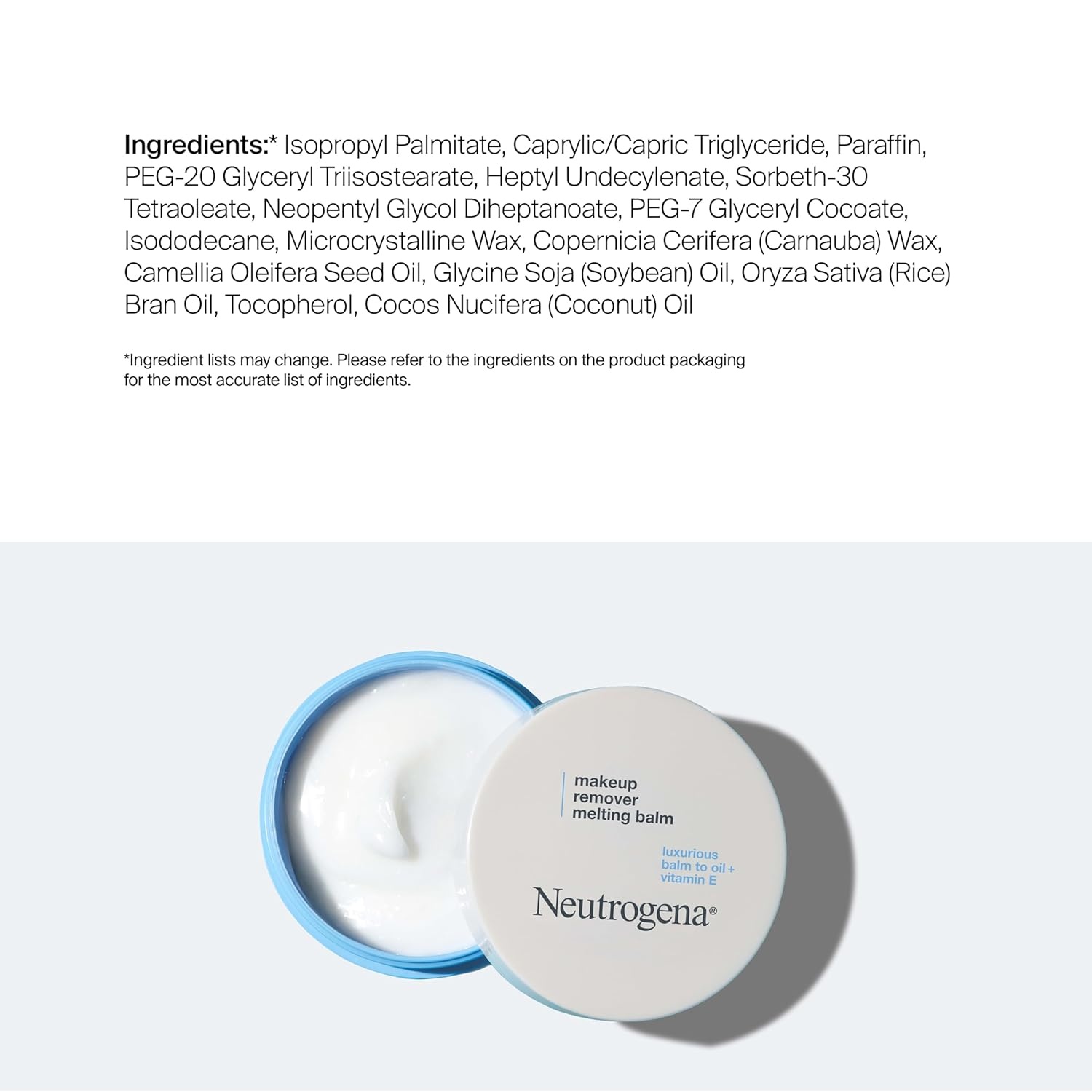 image:imageNeutrogena Makeup Remover Melting Balm with Vitamin E Nourishing and Gentle on Skin Works on Lips Face and Eyes Solid to Oil for Quick Removal FragranceFree TravelFriendly 2 oz2 Ounce Pack of 1