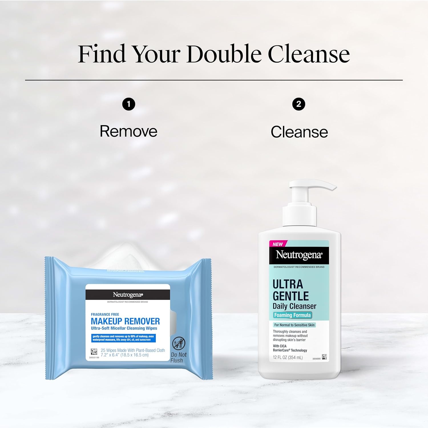 image:imageNeutrogena Makeup Remover Wipes for Face Daily Fragrance Free Gently Removes Oil Dirt and Waterproof Makeup in a Simple Fully PlantBased Cloth 2 pack of 25 ct25 Count Pack of 2