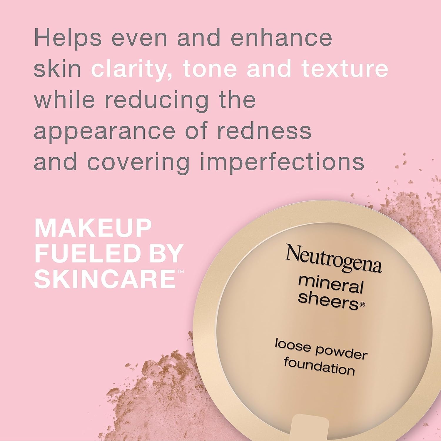 image:imageNeutrogena Mineral Sheers Lightweight Loose Powder Makeup Foundation with Vitamins A C amp E Sheer to Medium Buildable Coverage Skin Tone Enhancer Face Redness Reducer Nude 4019 oz10 Classic Ivory
