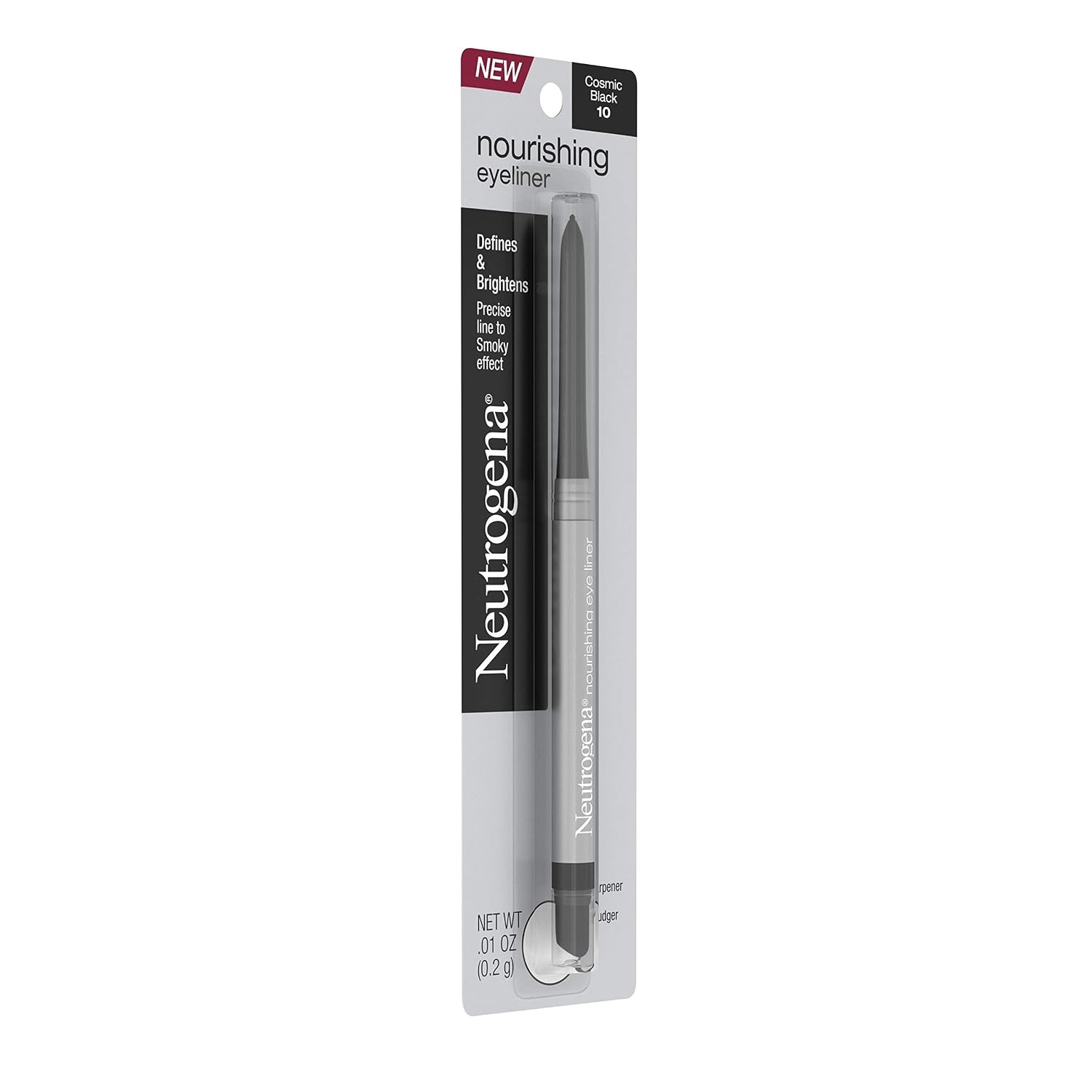 image:imageNeutrogena Nourishing Eyeliner Pencil Builtin Sharpener for Precise Application and Smudger for Soft Smokey Look Luminous Nonfading and Nonsmudging Cosmic Black 10 01 oz10 Cosmic Black