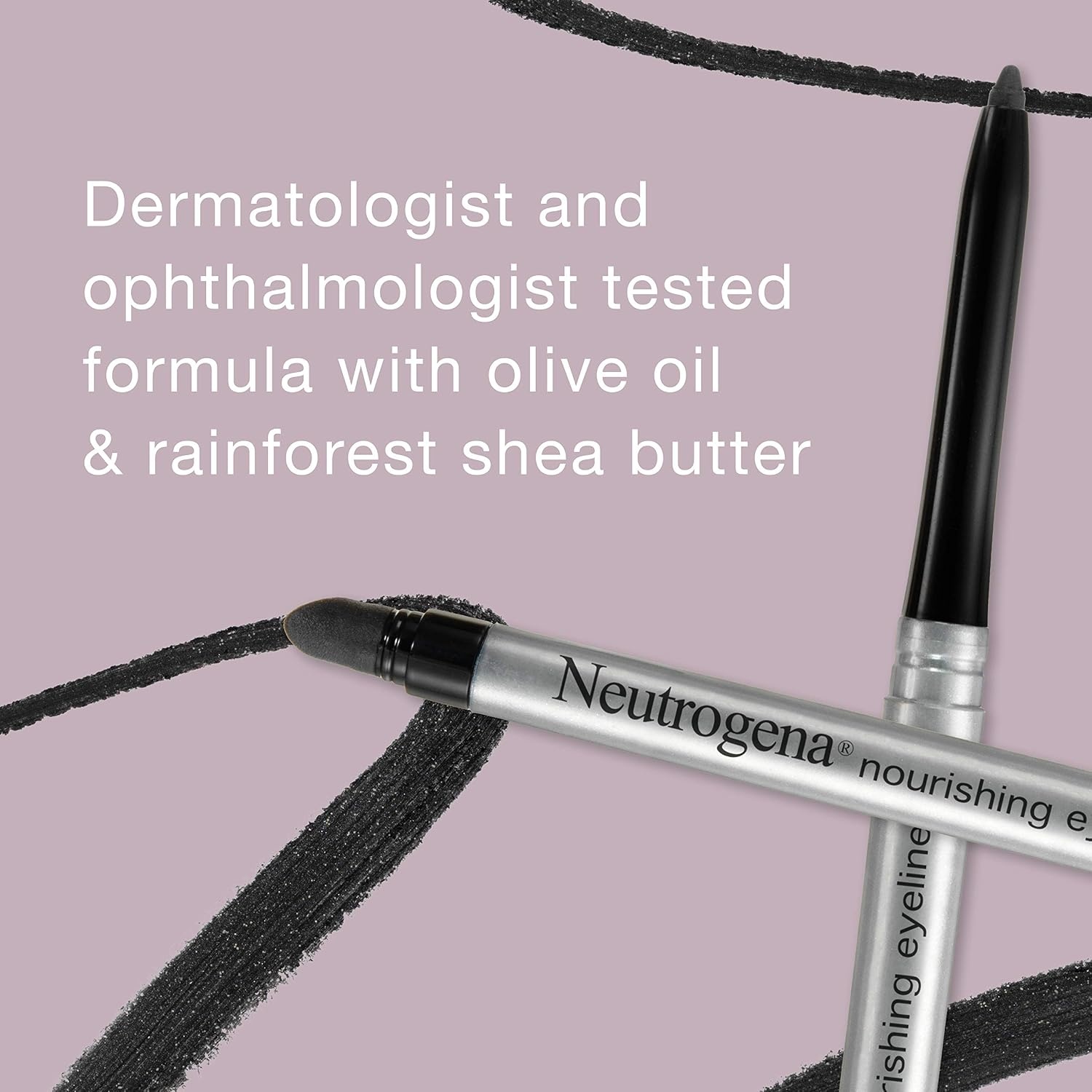 image:imageNeutrogena Nourishing Eyeliner Pencil Builtin Sharpener for Precise Application and Smudger for Soft Smokey Look Luminous Nonfading and Nonsmudging Cosmic Black 10 01 oz10 Cosmic Black