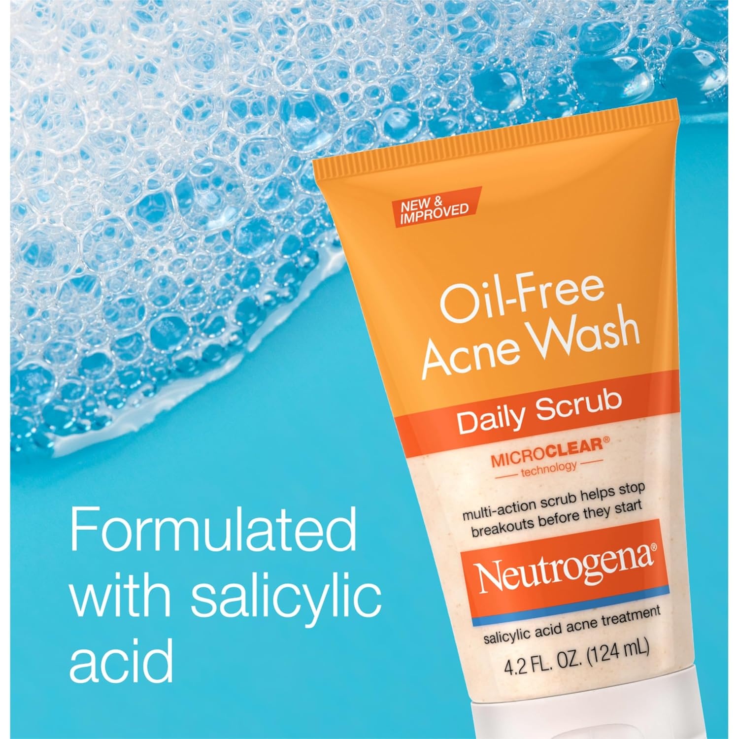 image:imageNeutrogena OilFree Acne Face Scrub 2 Salicylic Acid Acne Treatment Daily Face Wash to help Prevent Breakouts Exfoliating Facial Cleanser for AcneProne Skin Twin Pack 42 fl oz 2 PackUnscented