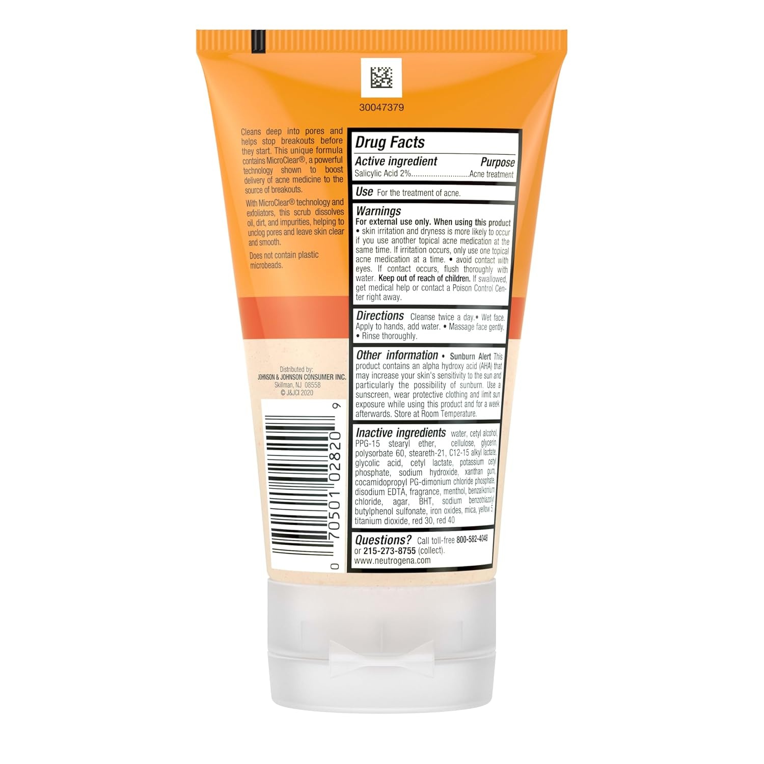 image:imageNeutrogena OilFree Acne Face Scrub 2 Salicylic Acid Acne Treatment Daily Face Wash to help Prevent Breakouts Exfoliating Facial Cleanser for AcneProne Skin Twin Pack 42 fl oz 2 PackUnscented