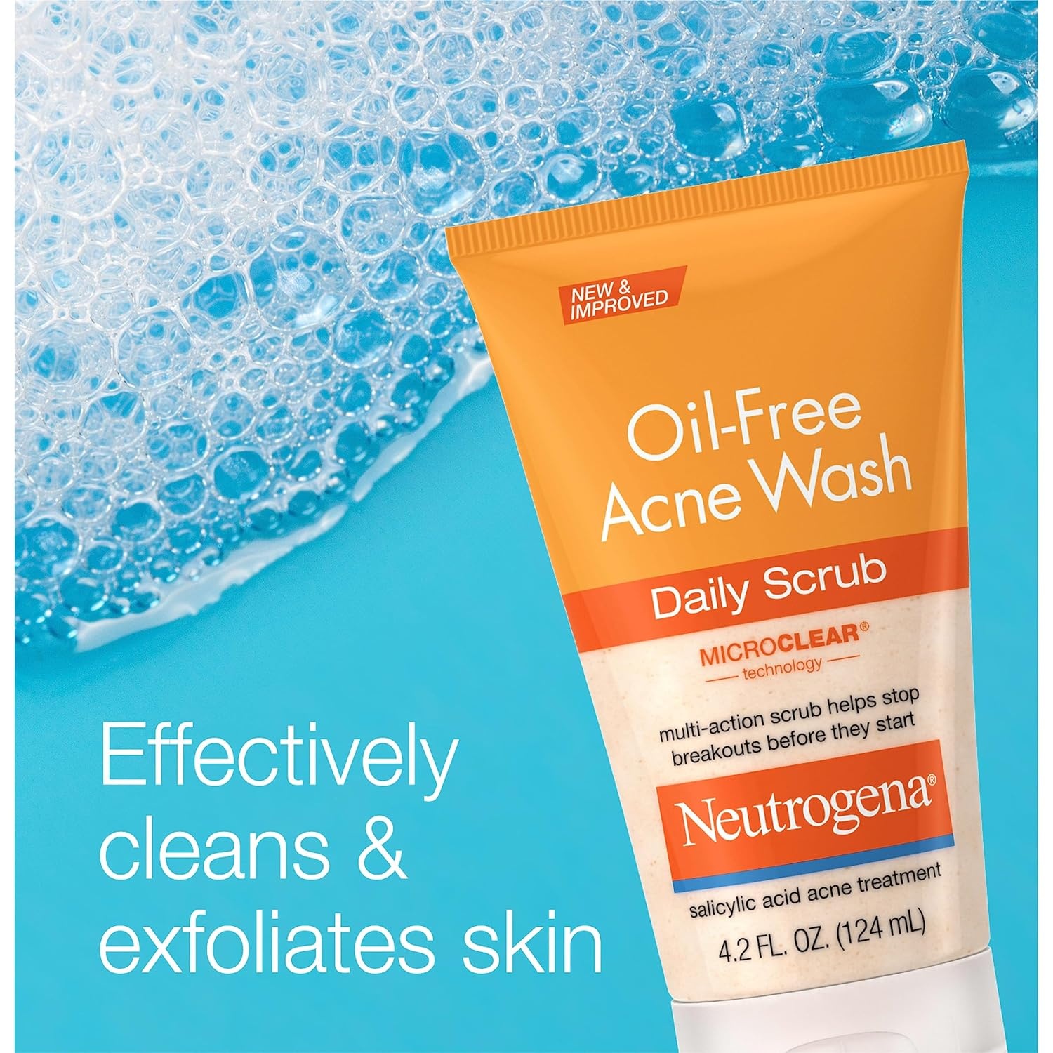 image:imageNeutrogena OilFree Acne Face Scrub 2 Salicylic Acid Acne Treatment Daily Face Wash to help Prevent Breakouts Exfoliating Facial Cleanser for AcneProne Skin Twin Pack 42 fl oz 2 PackUnscented