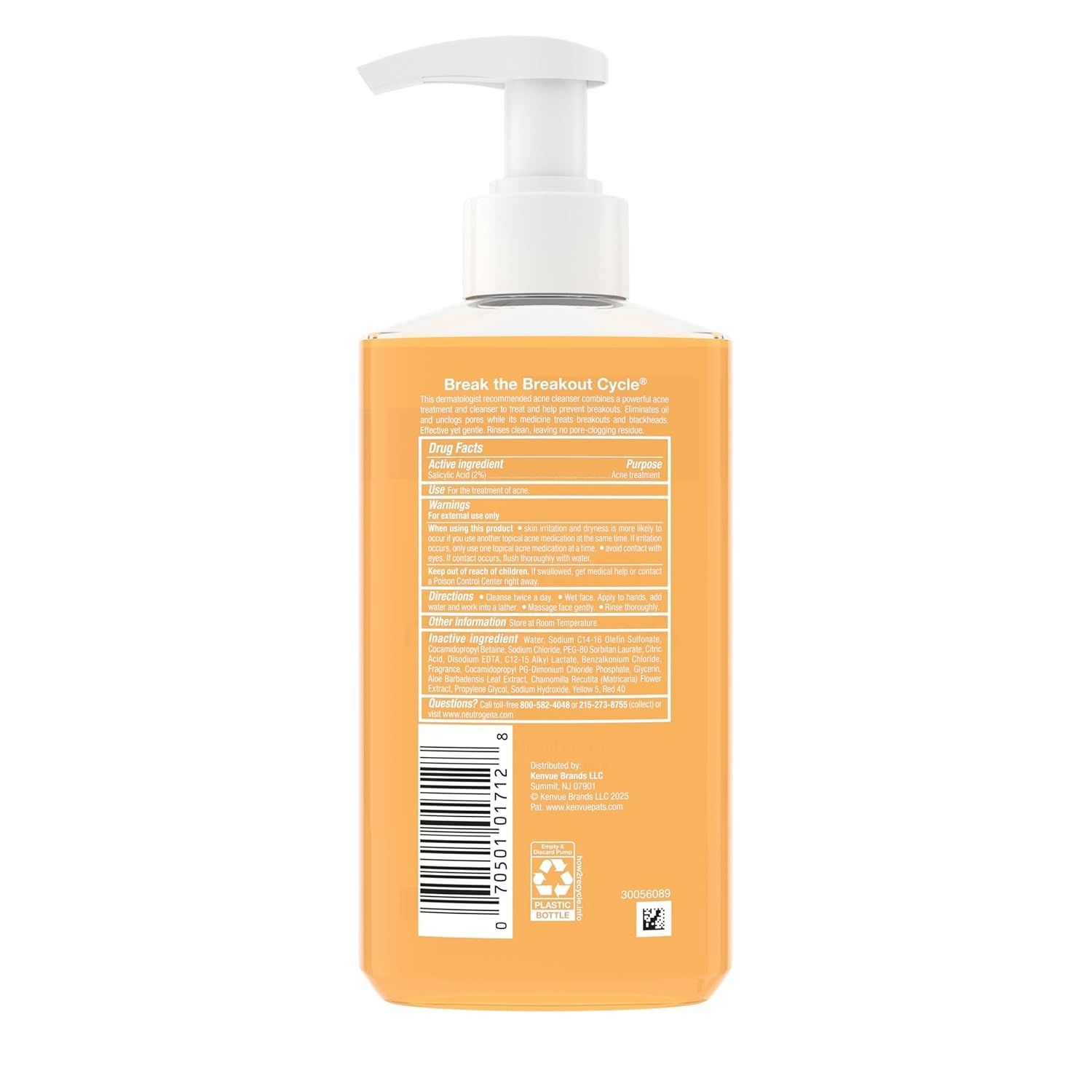 image:imageNeutrogena OilFree Acne Face Wash Facial Cleanser with Salicylic Acid Daily Cleanser for Oily amp AcneProne Skin Clears amp Helps Prevent Breakouts Clear Formula 91 fl oz Bottle