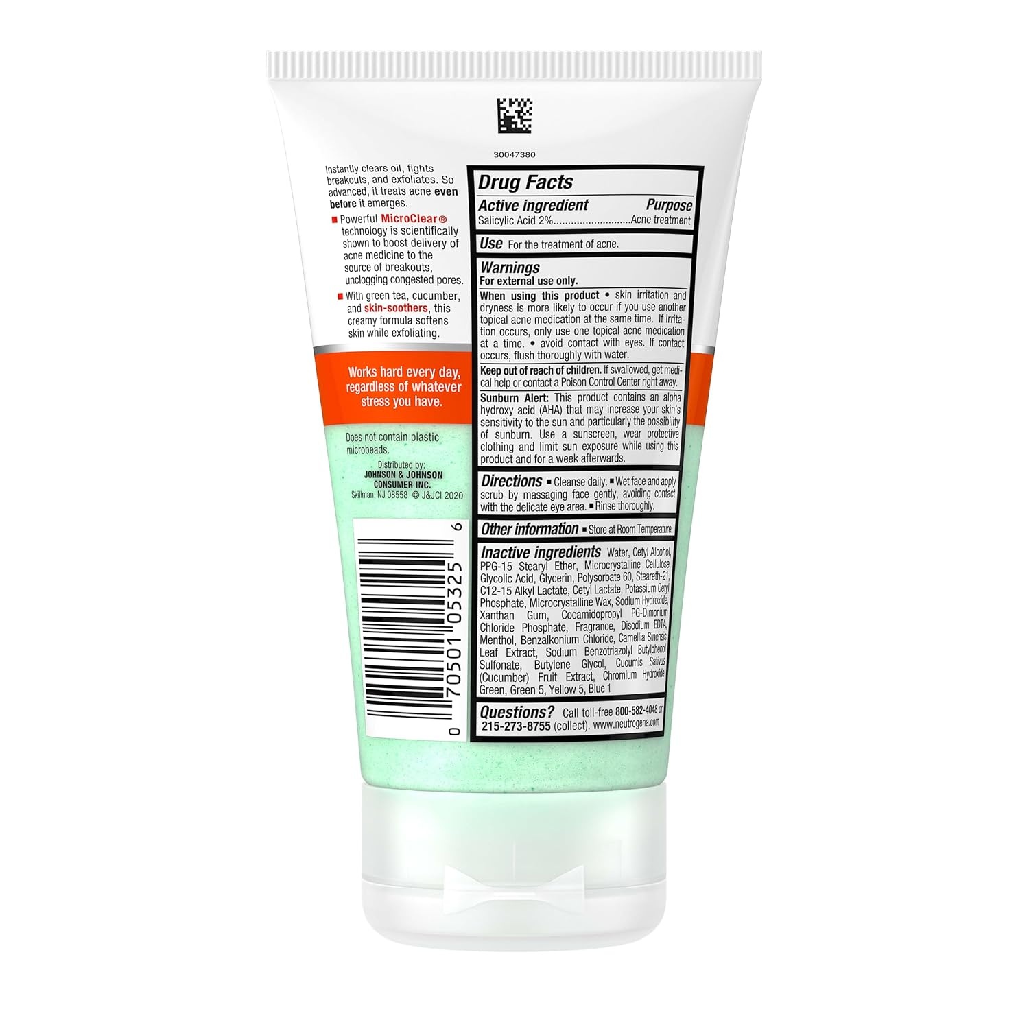 image:imageNeutrogena OilFree Acne Stress Control PowerClear Scrub 2 Salicylic Acid for AcneProne Skin Exfoliating Daily Facial Scrub 42 fl oz4 Fl Oz Pack of 12