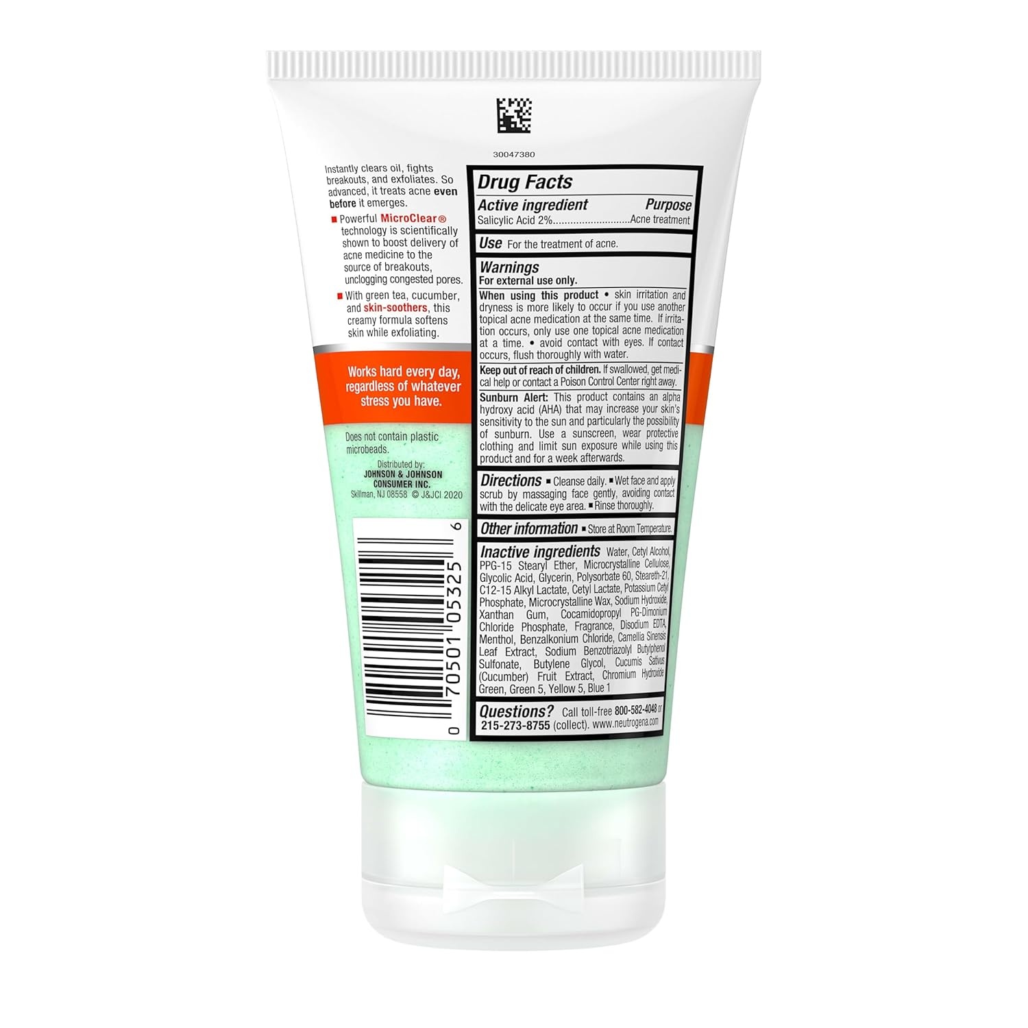 image:imageNeutrogena OilFree Acne Stress Control PowerClear Scrub 2 Salicylic Acid for AcneProne Skin Exfoliating Daily Facial Scrub 42 fl oz4 Fl Oz Pack of 12
