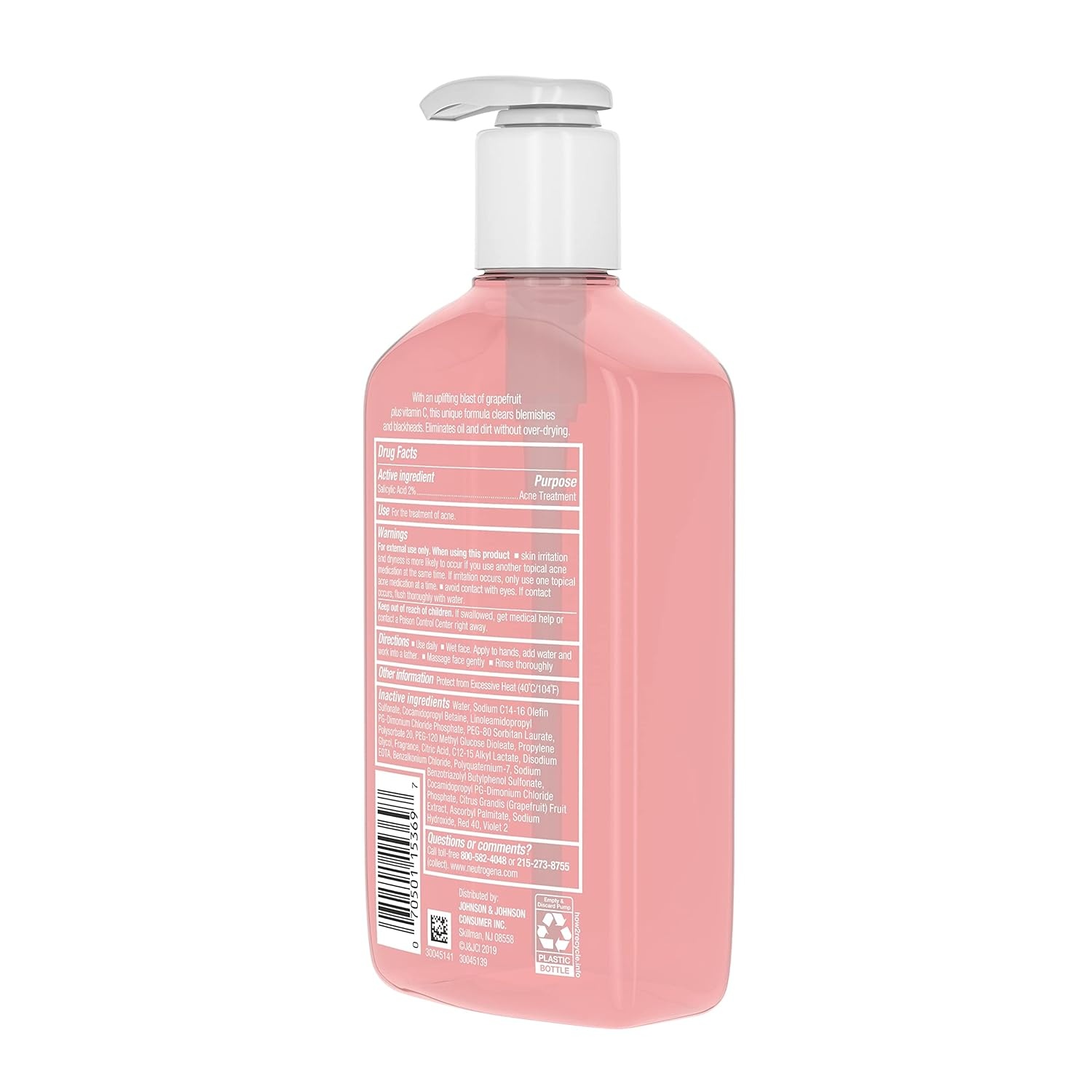 image:imageNeutrogena OilFree Pink Grapefruit Pore Cleansing Acne Wash and Daily Liquid Facial Cleanser with 2 Salicylic Acid Acne Medicine and Vitamin C Twin Pack 91 fl oz 2 PackGrapefruit