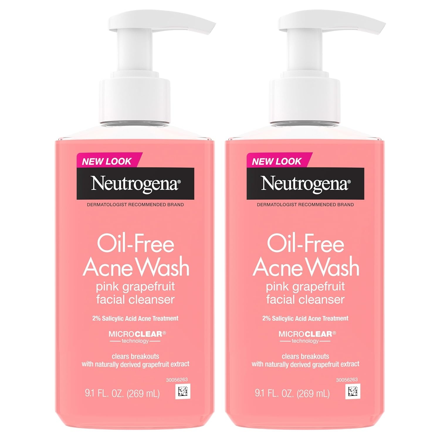 image:imageNeutrogena OilFree Pink Grapefruit Pore Cleansing Acne Wash and Daily Liquid Facial Cleanser with 2 Salicylic Acid Acne Medicine and Vitamin C Twin Pack 91 fl oz 2 PackGrapefruit