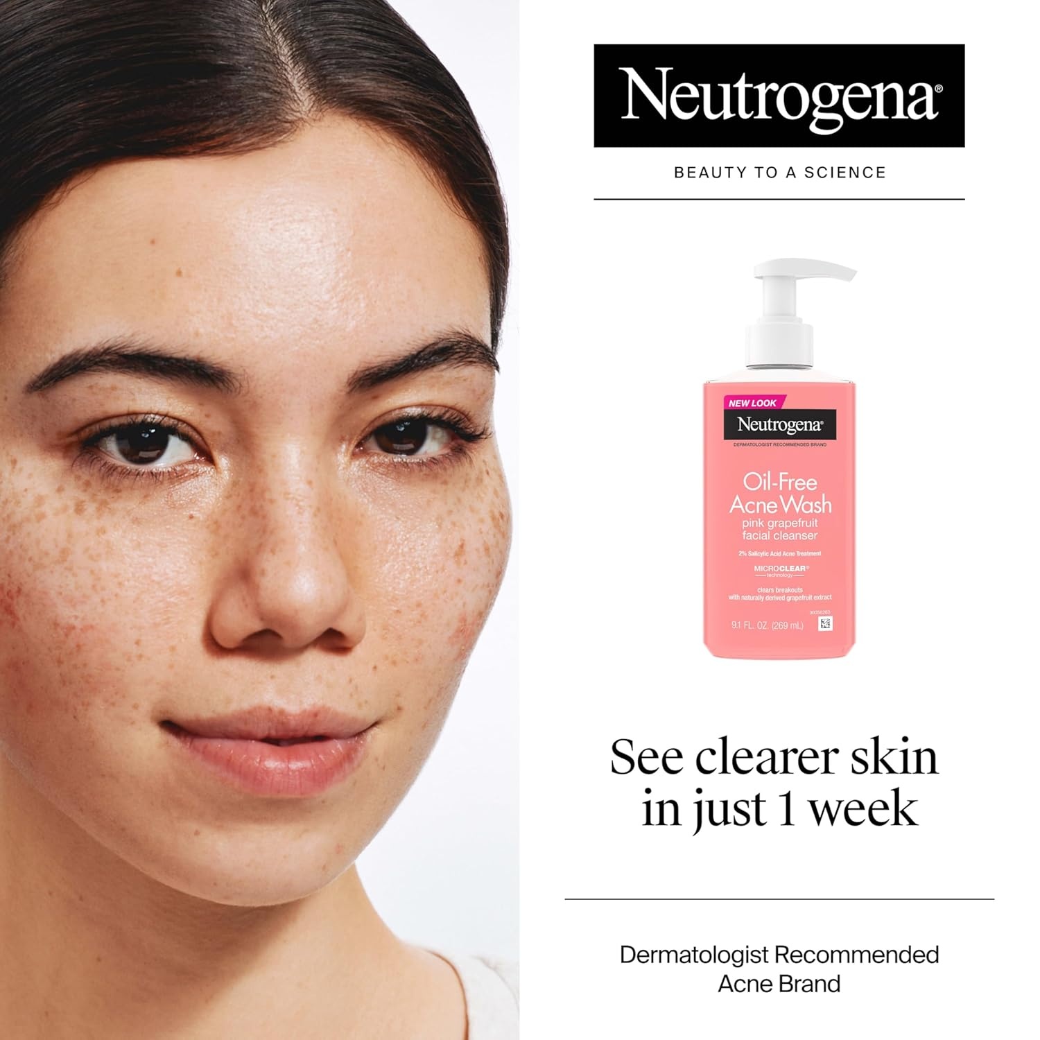 image:imageNeutrogena OilFree Pink Grapefruit Pore Cleansing Acne Wash and Daily Liquid Facial Cleanser with 2 Salicylic Acid Acne Medicine and Vitamin C Twin Pack 91 fl oz 2 PackGrapefruit