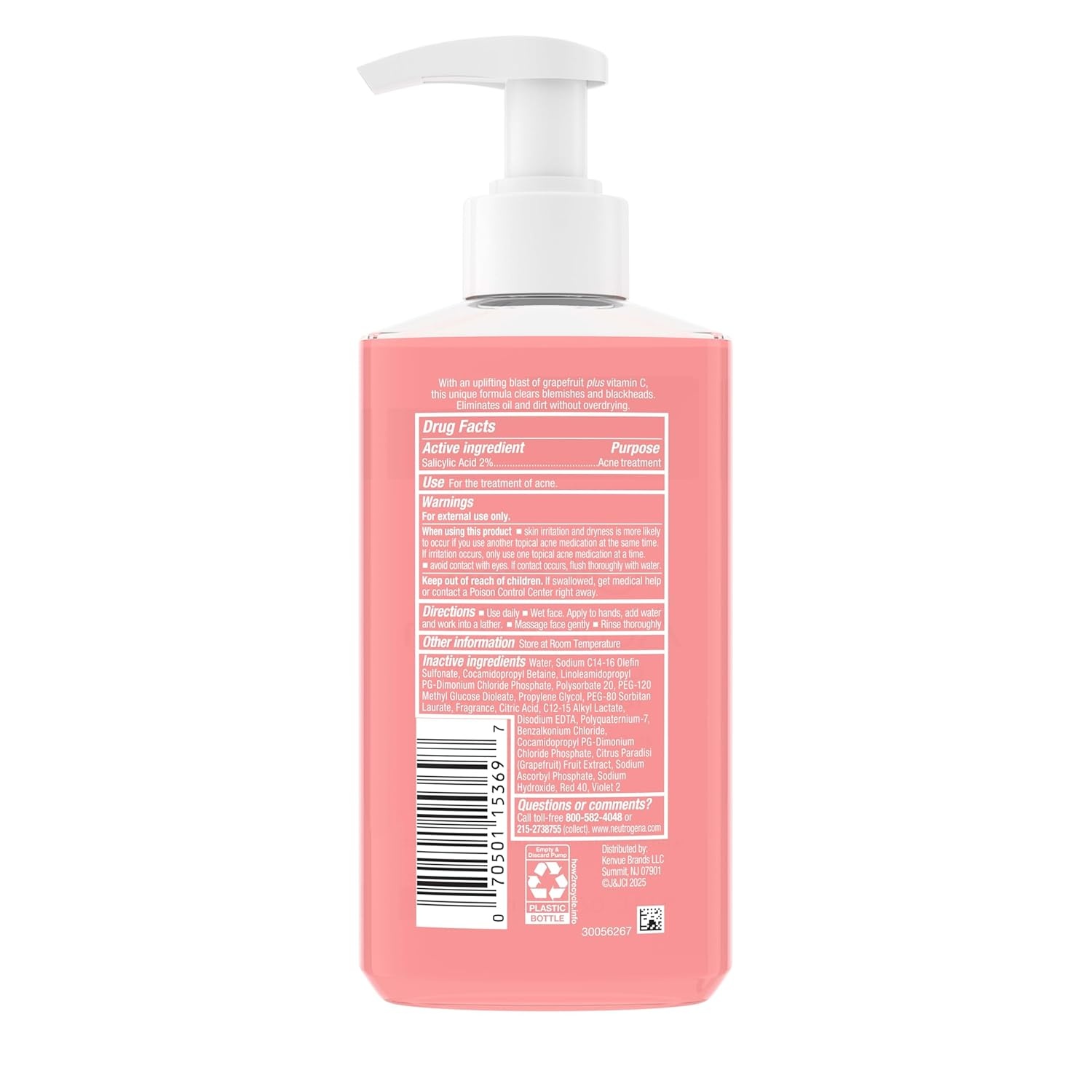 image:imageNeutrogena OilFree Pink Grapefruit Pore Cleansing Acne Wash and Daily Liquid Facial Cleanser with 2 Salicylic Acid Acne Medicine and Vitamin C Twin Pack 91 fl oz 2 PackGrapefruit